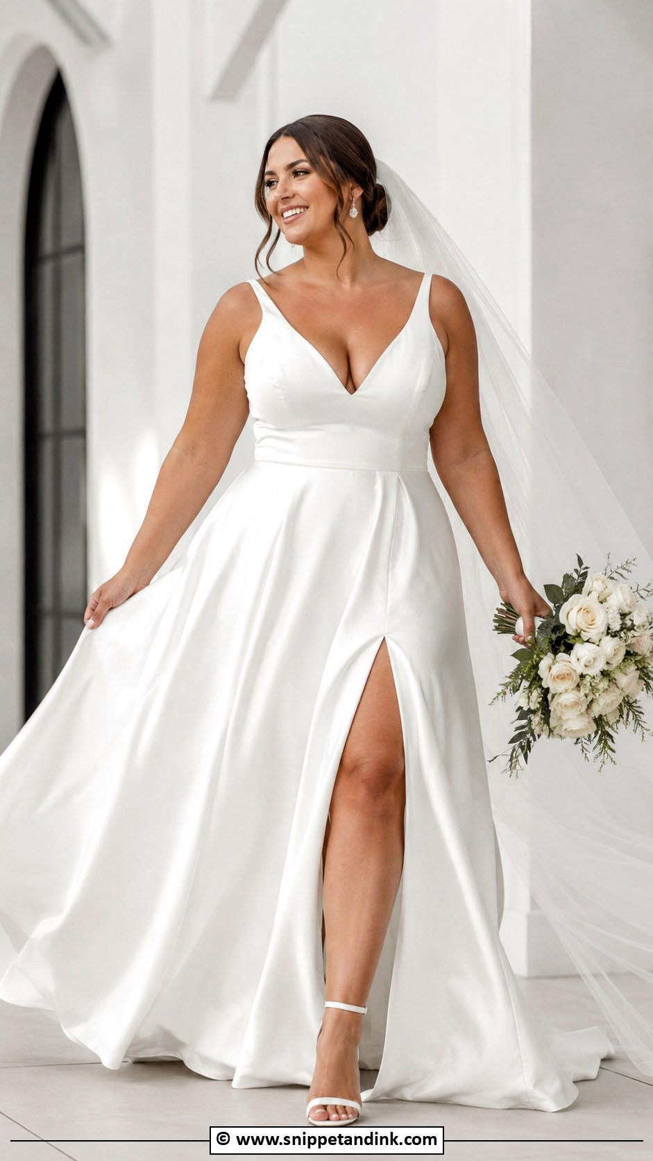 Curvy Bride Wedding Dress With Slit - Snippet and Ink - 25 Curvy Bride Dress Ideas