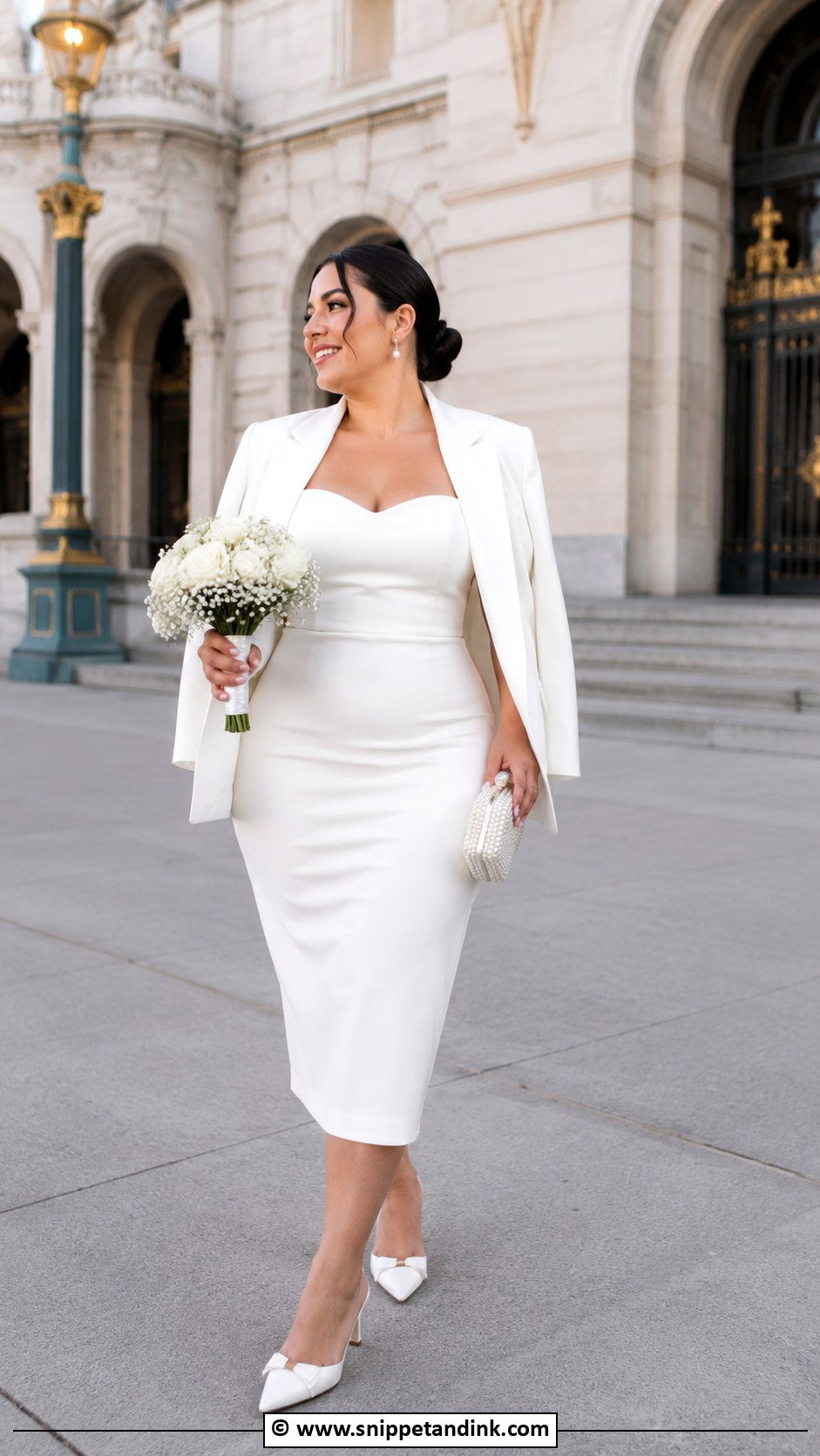 Curvy Courthouse Wedding Dress - Snippet and Ink - 30 Curvy Wedding Dress Ideas