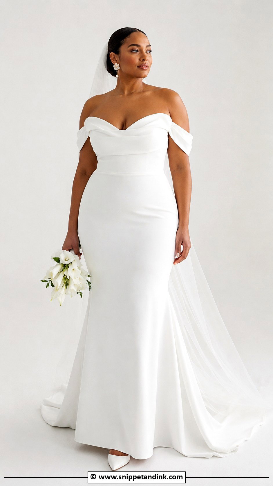 Curvy Crepe Wedding Dress - Snippet and Ink - 30 Curvy Wedding Dress Ideas