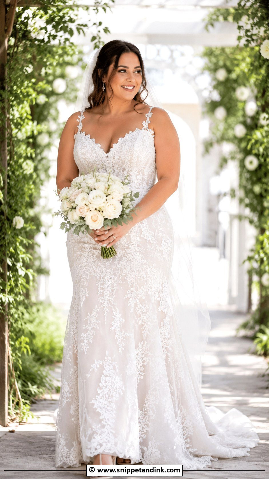 Curvy Lace Wedding Dress - Snippet and Ink - 30 Curvy Wedding Dress Ideas