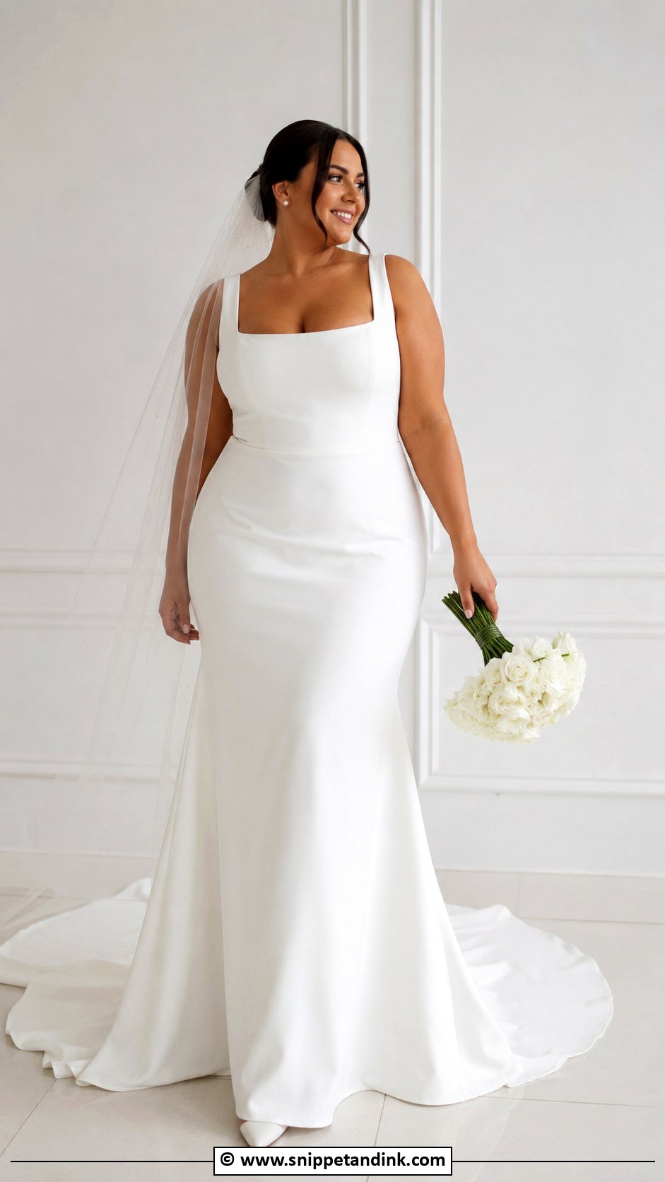 Curvy Minimalist Wedding Dress - Snippet and Ink - 30 Curvy Wedding Dress Ideas