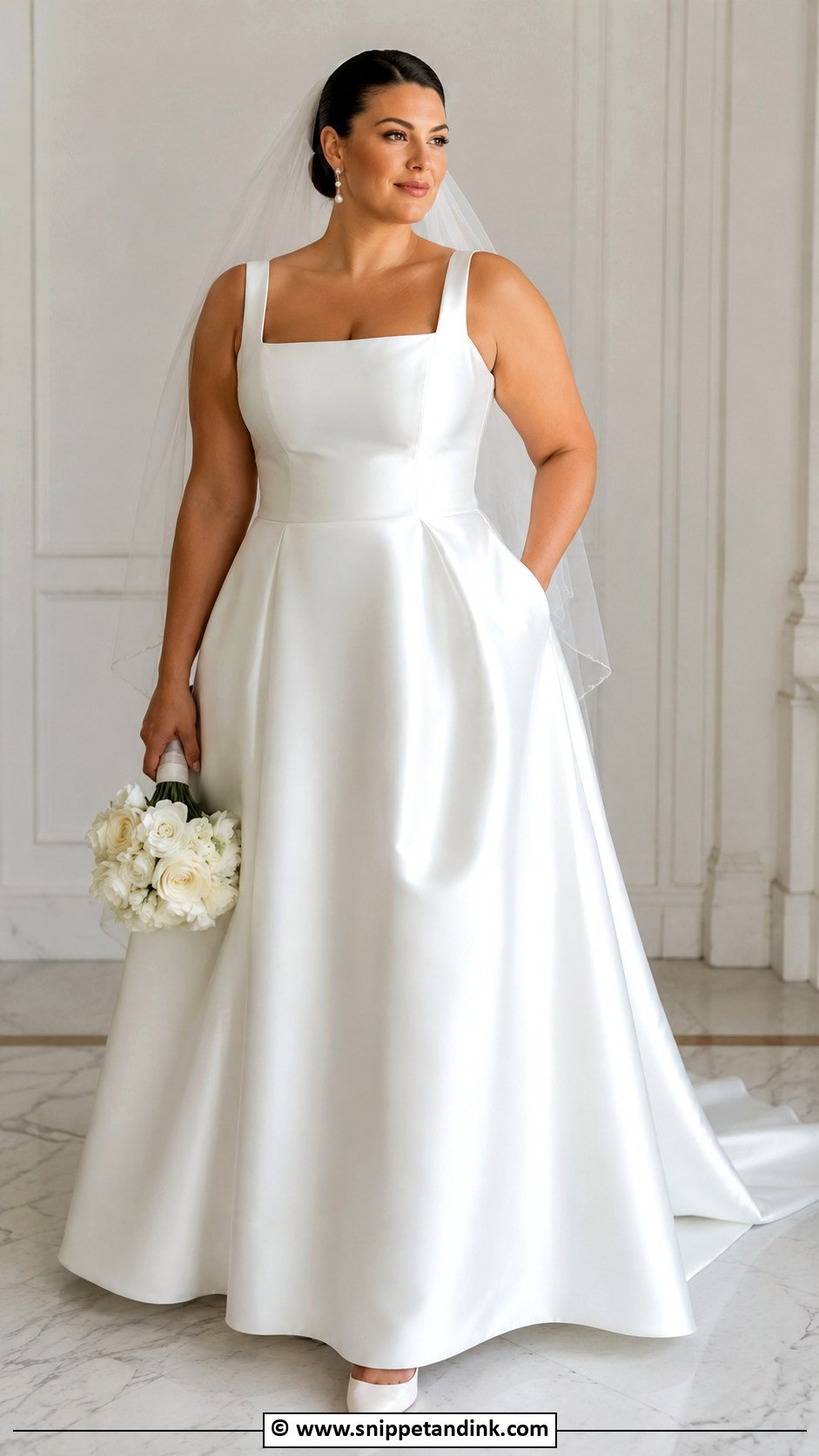 Curvy Satin Wedding Dress - Snippet and Ink - 30 Curvy Wedding Dress Ideas