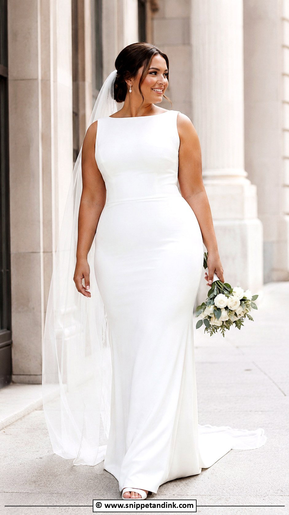 Curvy Sheath Wedding Dress - Snippet and Ink - 30 Curvy Wedding Dress Ideas