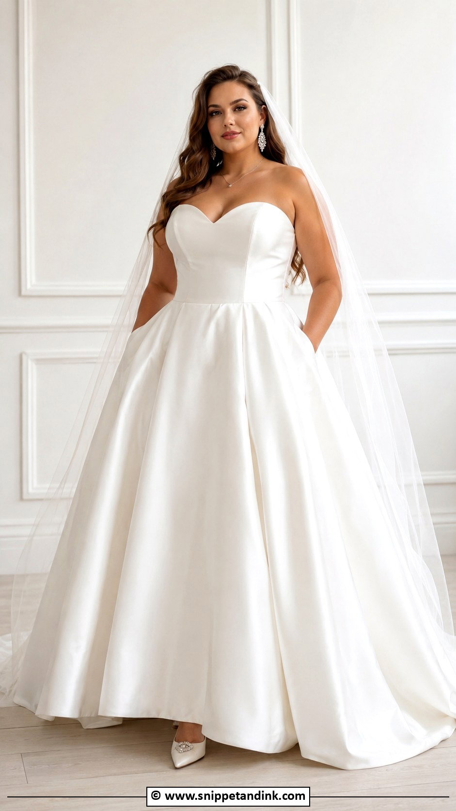 Curvy Strapless Wedding Dress - Snippet and Ink - 30 Curvy Wedding Dress Ideas