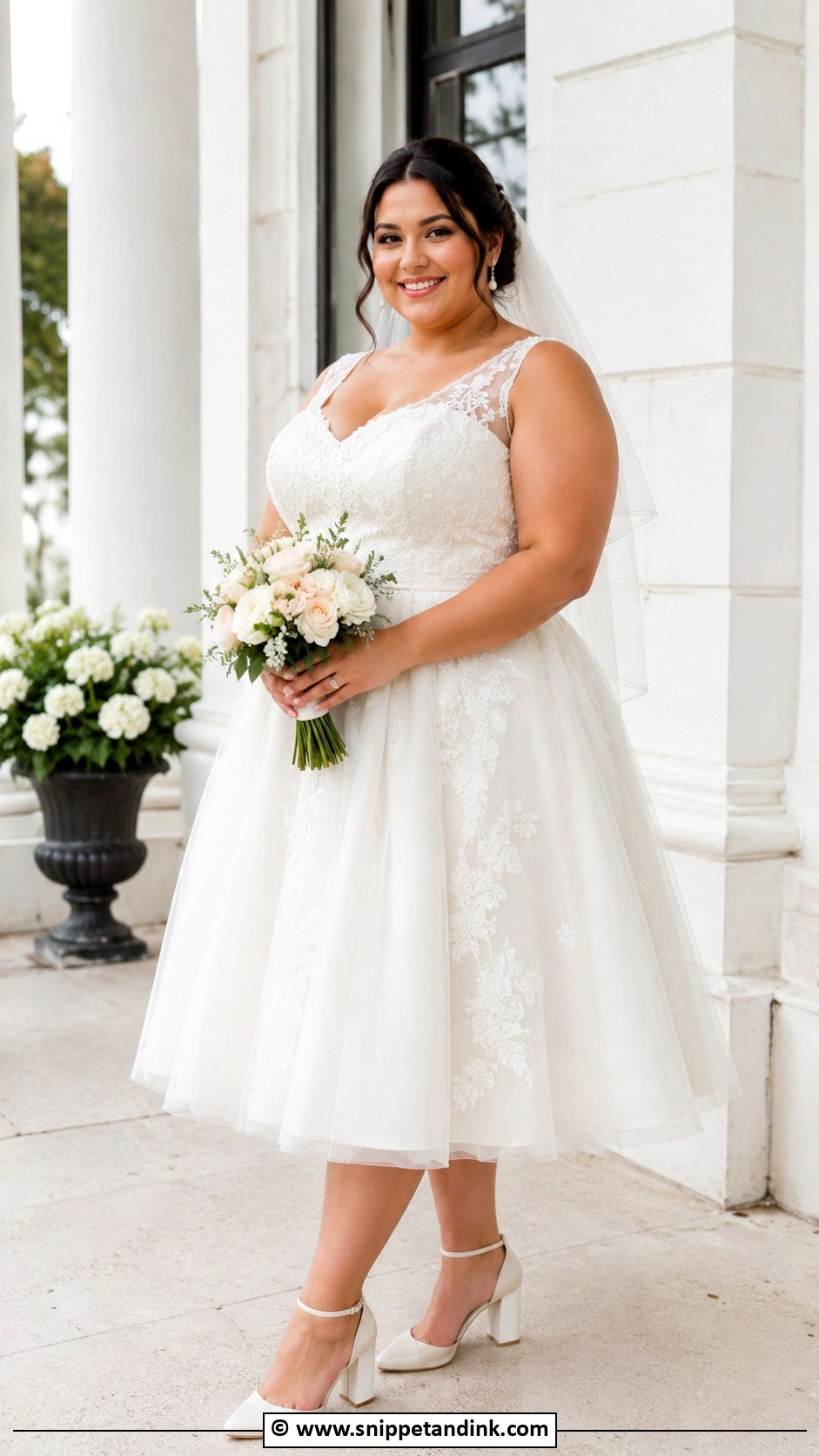 Curvy Tea Length Wedding Dress - Snippet and Ink - 30 Curvy Wedding Dress Ideas