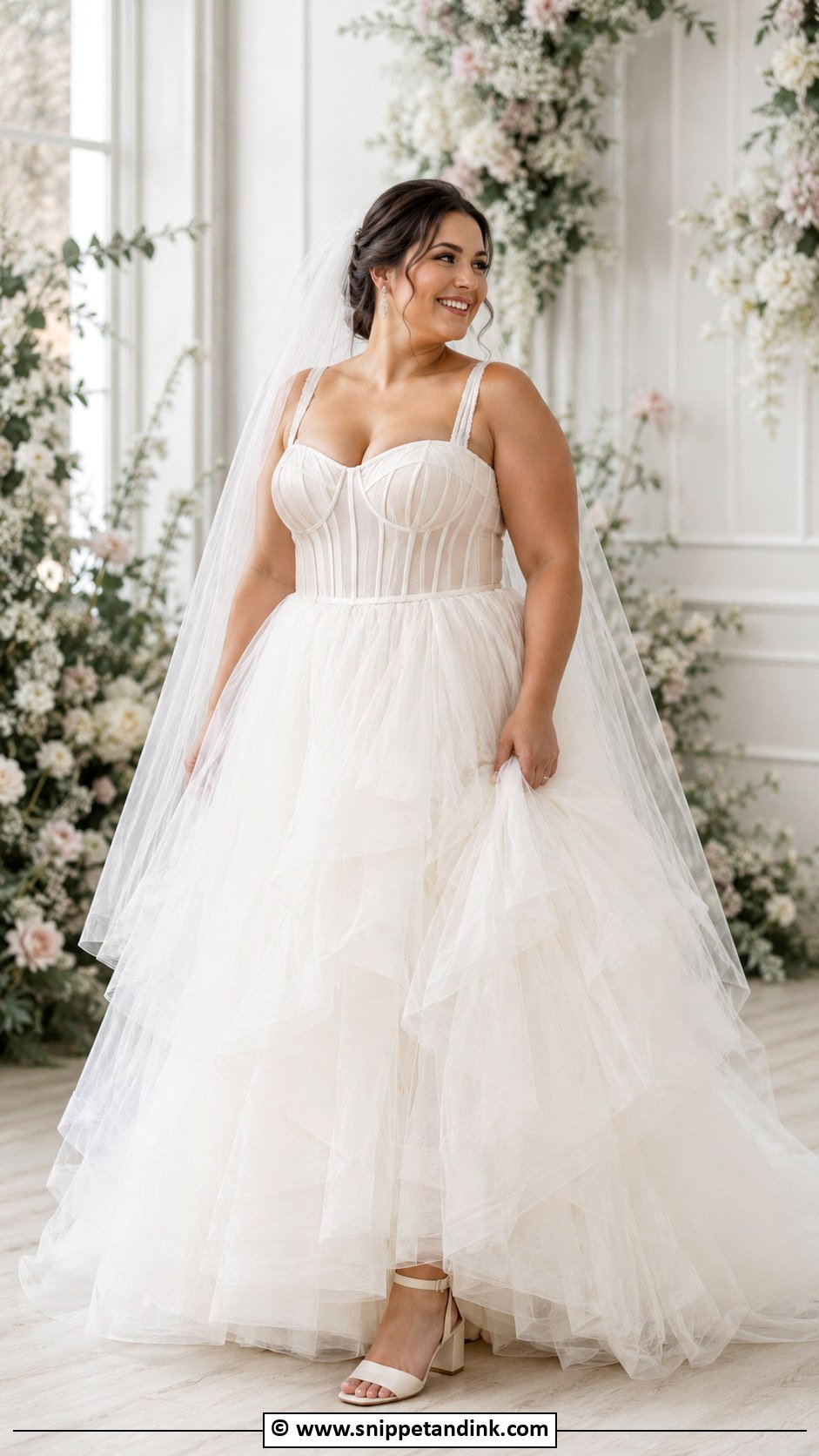 Curvy Tulle Wedding Dress - Snippet and Ink - 30 Curvy Wedding Dress Ideas