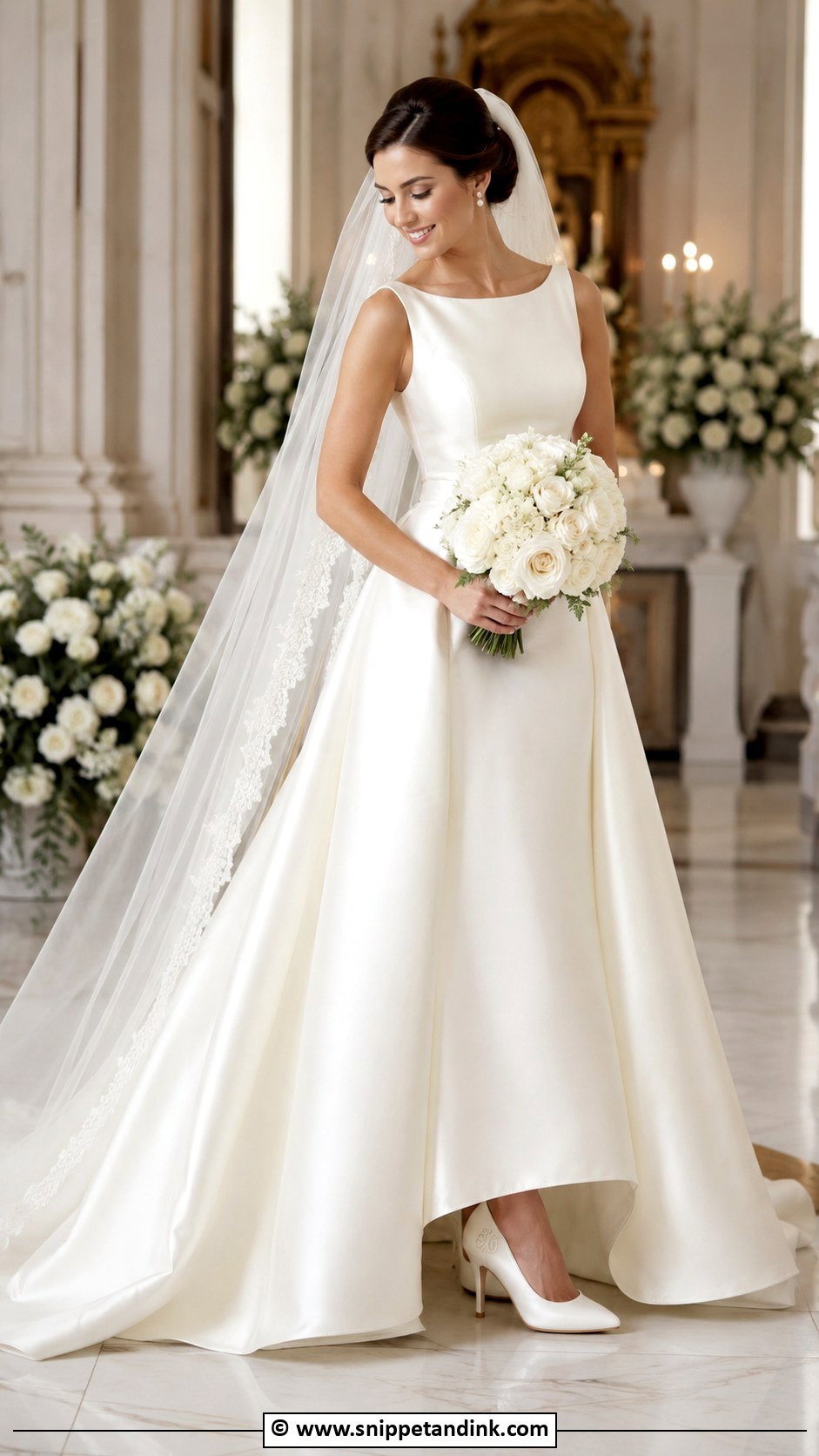 Custom Bridal Shoes With A Classic Wedding Dress - Snippet and Ink - 30 Bridal Footwear Ideas