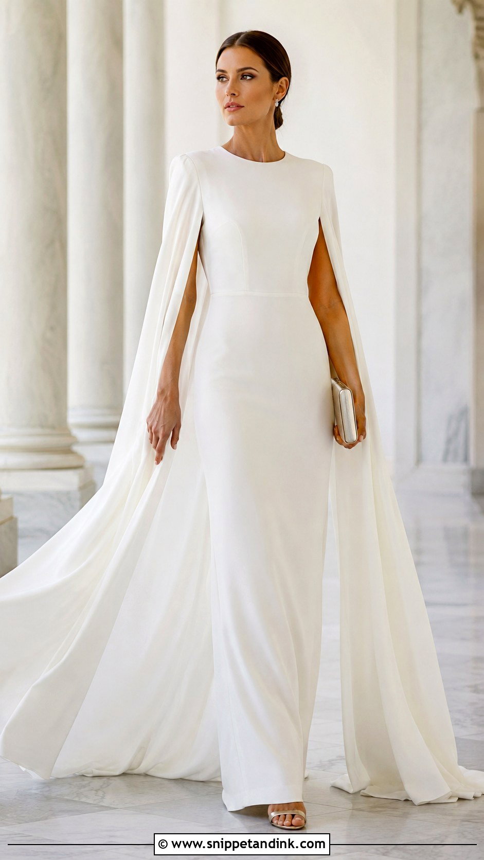 Custom Cape Sleeve Gown - Snippet and Ink - 20 Custom Gown Ideas