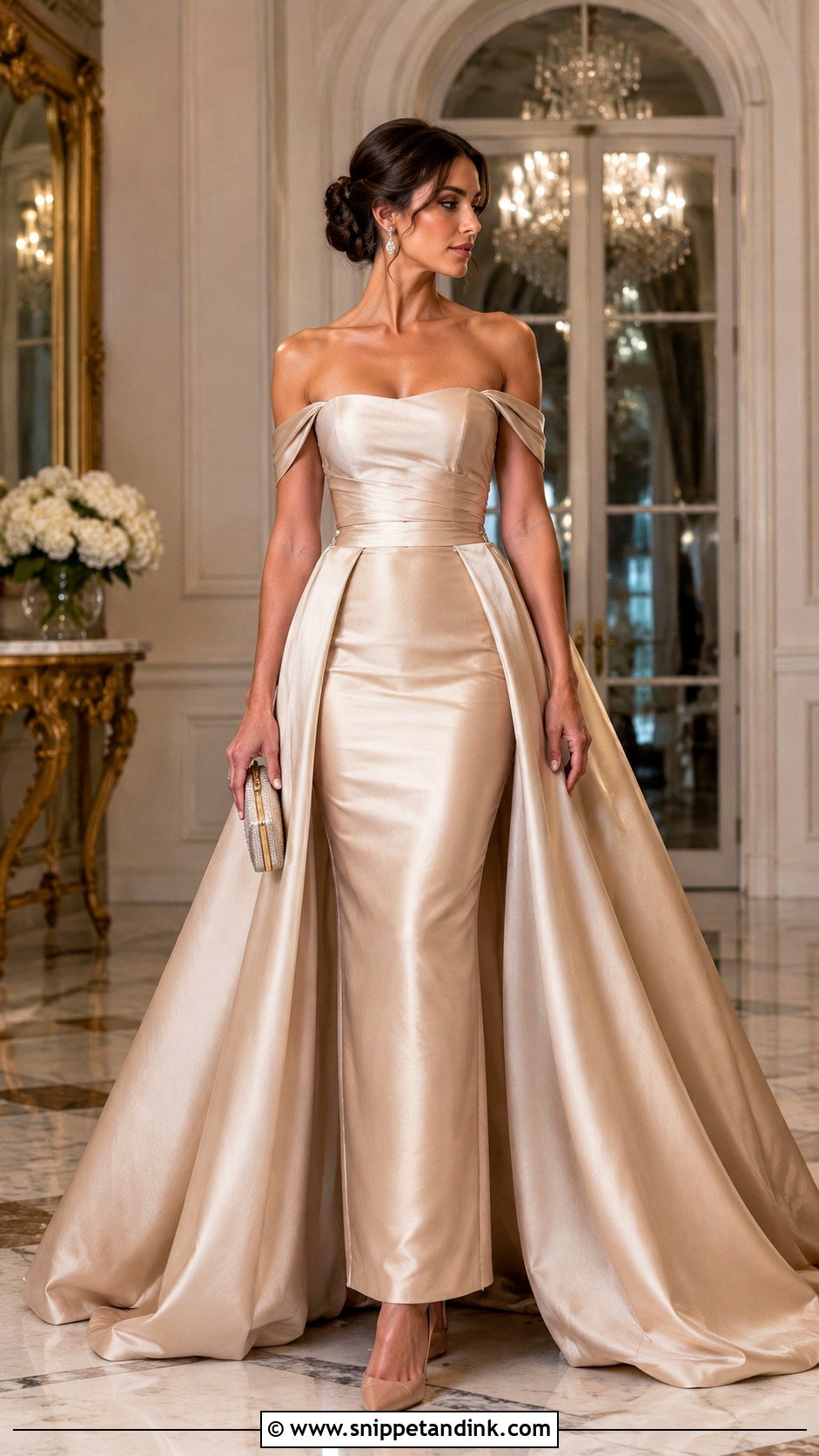 Custom Detachable Overskirt Gown - Snippet and Ink - 20 Custom Gown Ideas
