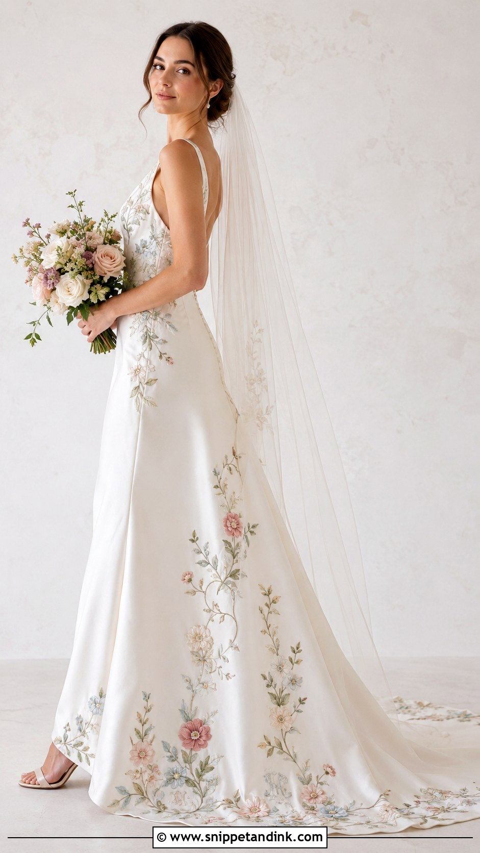 Custom Embroidered Wedding Dress - Snippet and Ink - 30 Embroidered Wedding Dress Ideas