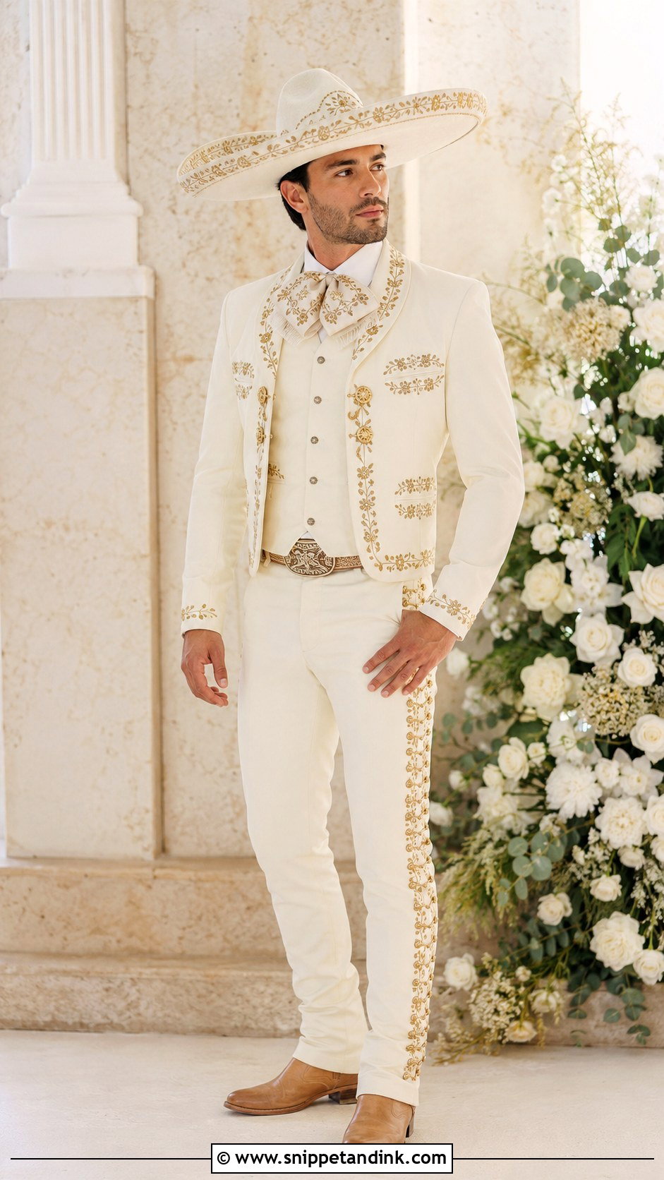 Custom Monogram Charro Wedding Suit - Snippet and Ink - 20 Charro Wedding Suit Ideas