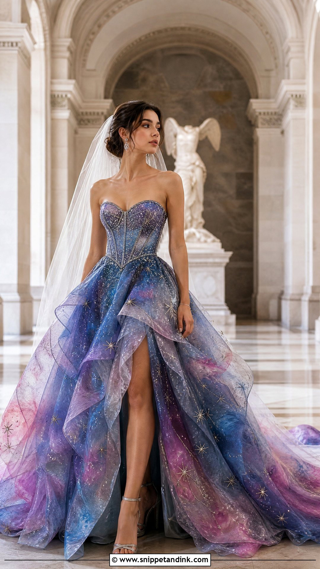 Custom Nebula Wedding Dress - Snippet and Ink - 20 Space Wedding Dress Ideas