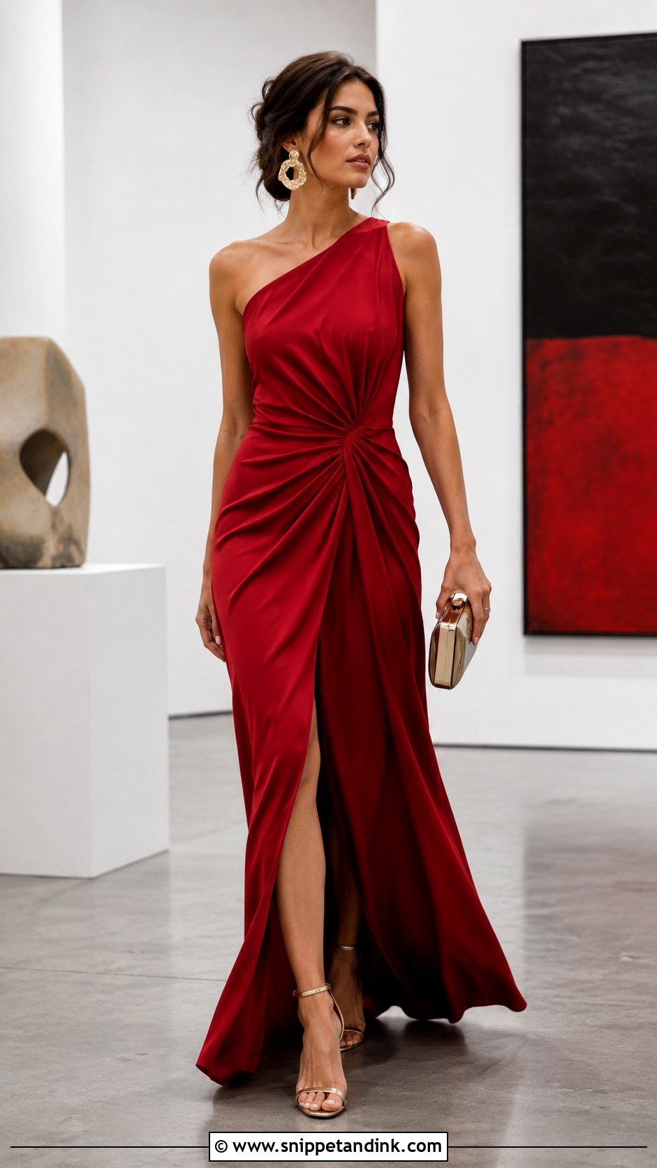Custom One Shoulder Draped Gown - Snippet and Ink - 20 Custom Gown Ideas