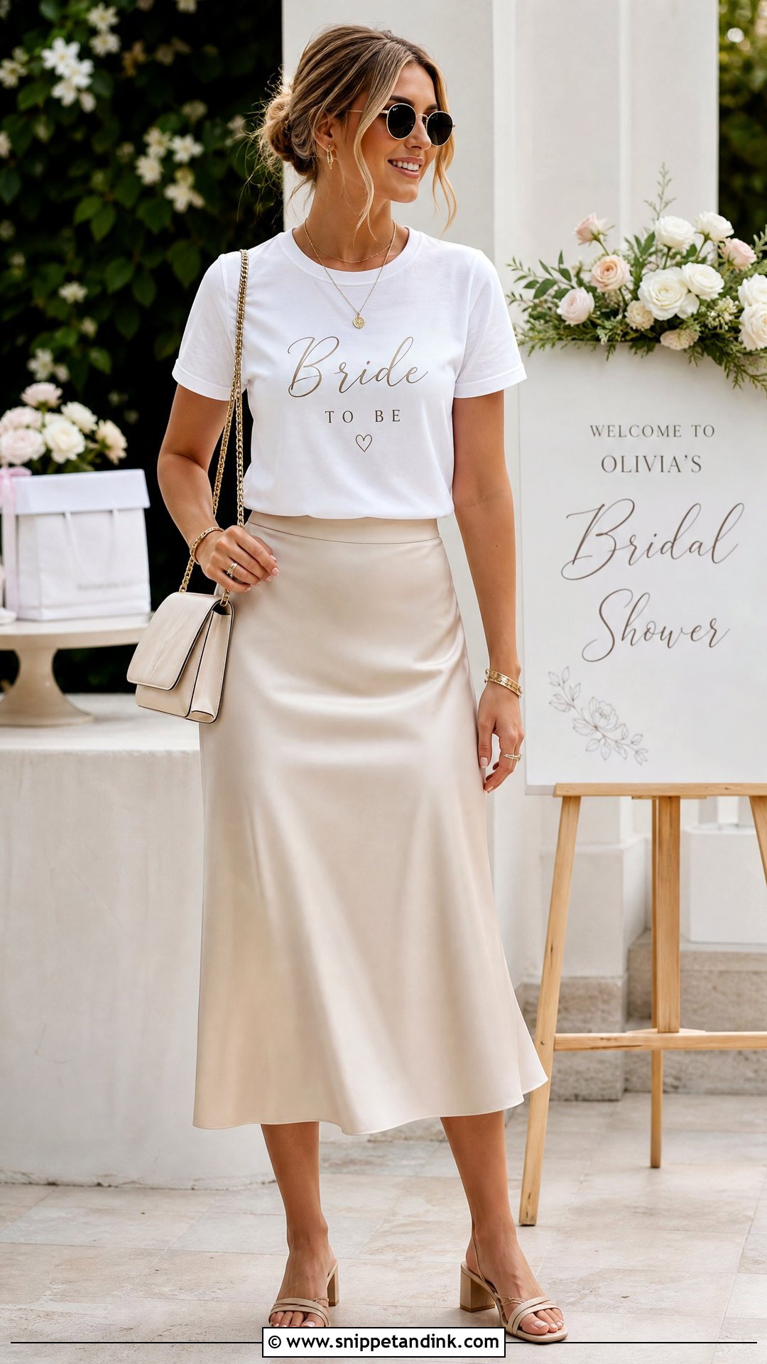 Custom Wedding T Shirt With Midi Skirt - Snippet and Ink - 20 Wedding T Shirts Ideas