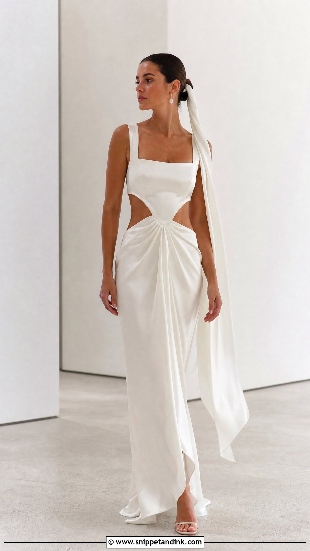 Cutout Satin Wedding Dress - Snippet and Ink - 25 Revealing Wedding Dress Ideas