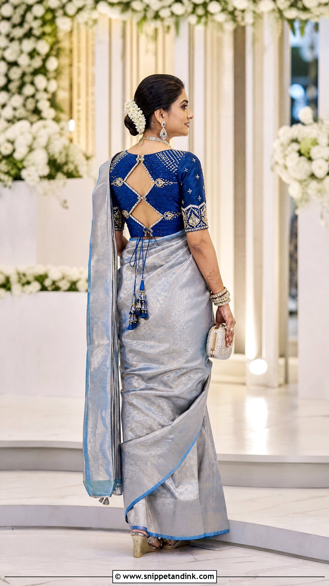 Cutwork Back Bridal Blouse Maggam Work Design - Snippet and Ink - 20 Latest Bridal Blouse Maggam Work Designs