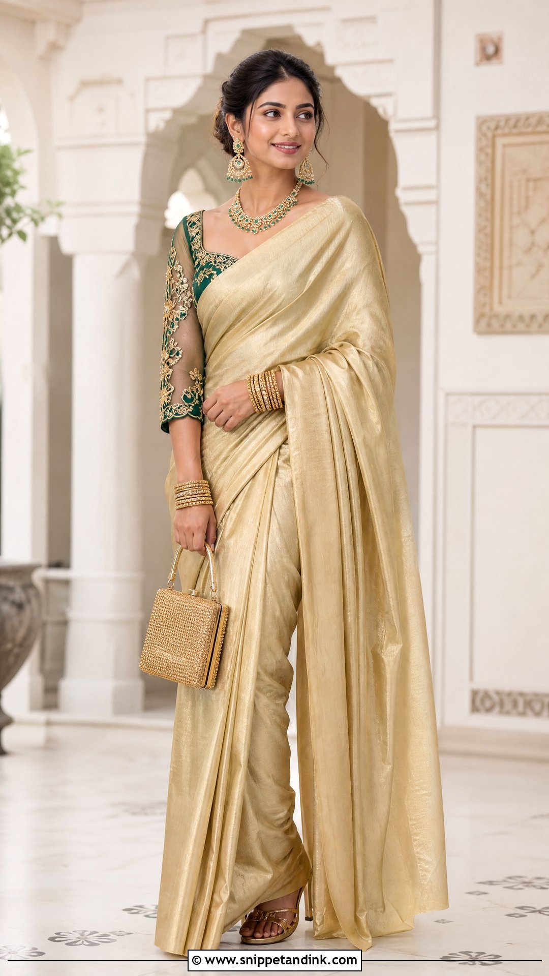 Cutwork Bridal Blouse With Plain Silk Saree - Snippet and Ink - 25 Blouse Design for Bride Ideas
