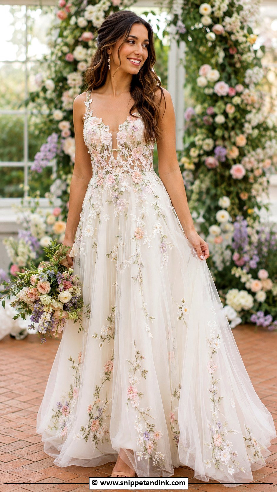 DIY Floral Embroidered Wedding Dress - Snippet and Ink - 25 Diy Wedding Dress Ideas