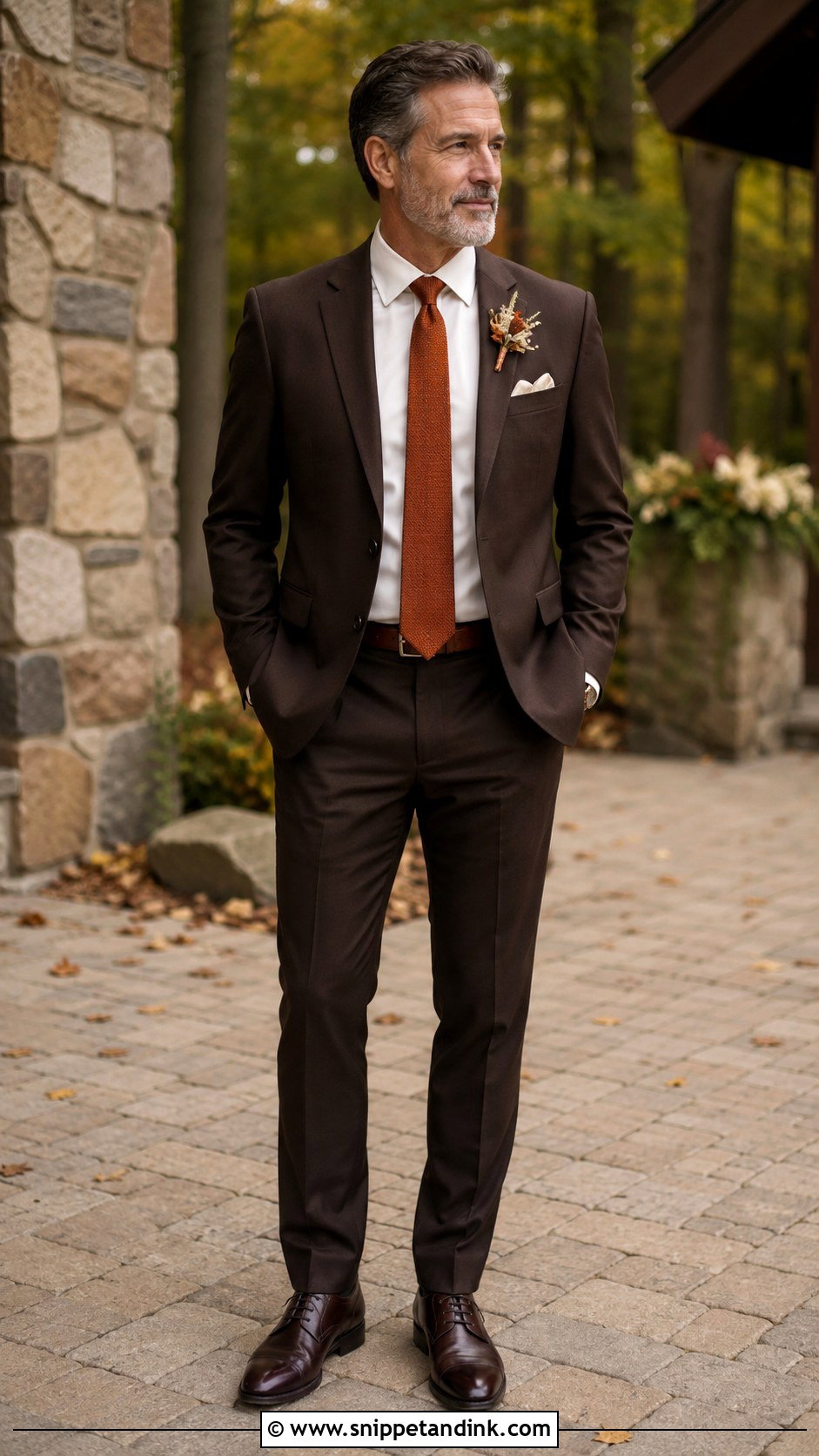 Dad of the Bride Dark Brown Suit - Snippet and Ink - 20 Dad of the Bride Outfit Ideas