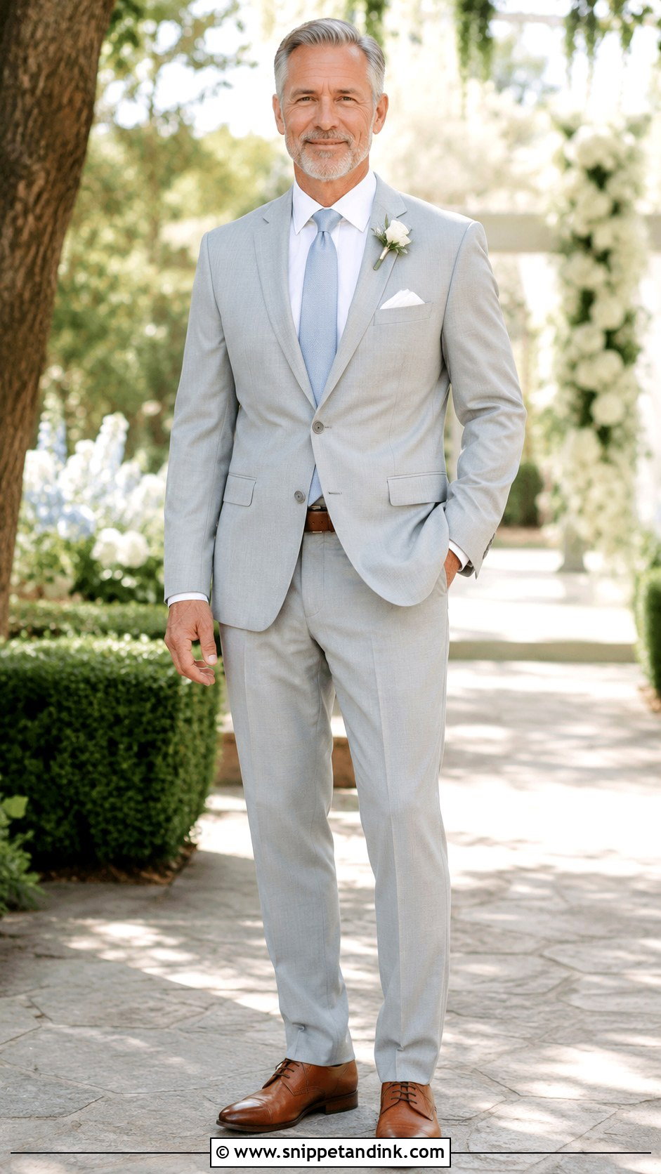 Dad of the Bride Light Gray Suit - Snippet and Ink - 20 Dad of the Bride Outfit Ideas