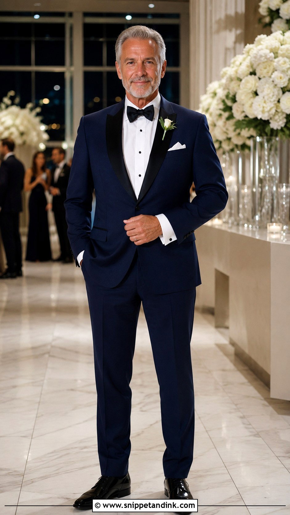 Dad of the Bride Midnight Blue Tuxedo - Snippet and Ink - 20 Dad of the Bride Outfit Ideas