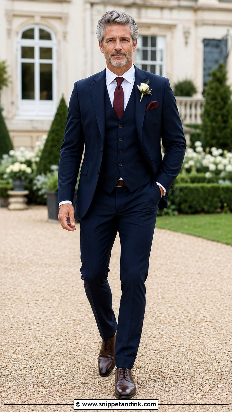 Dad of the Bride Navy Three Piece Suit - Snippet and Ink - 20 Dad of the Bride Outfit Ideas