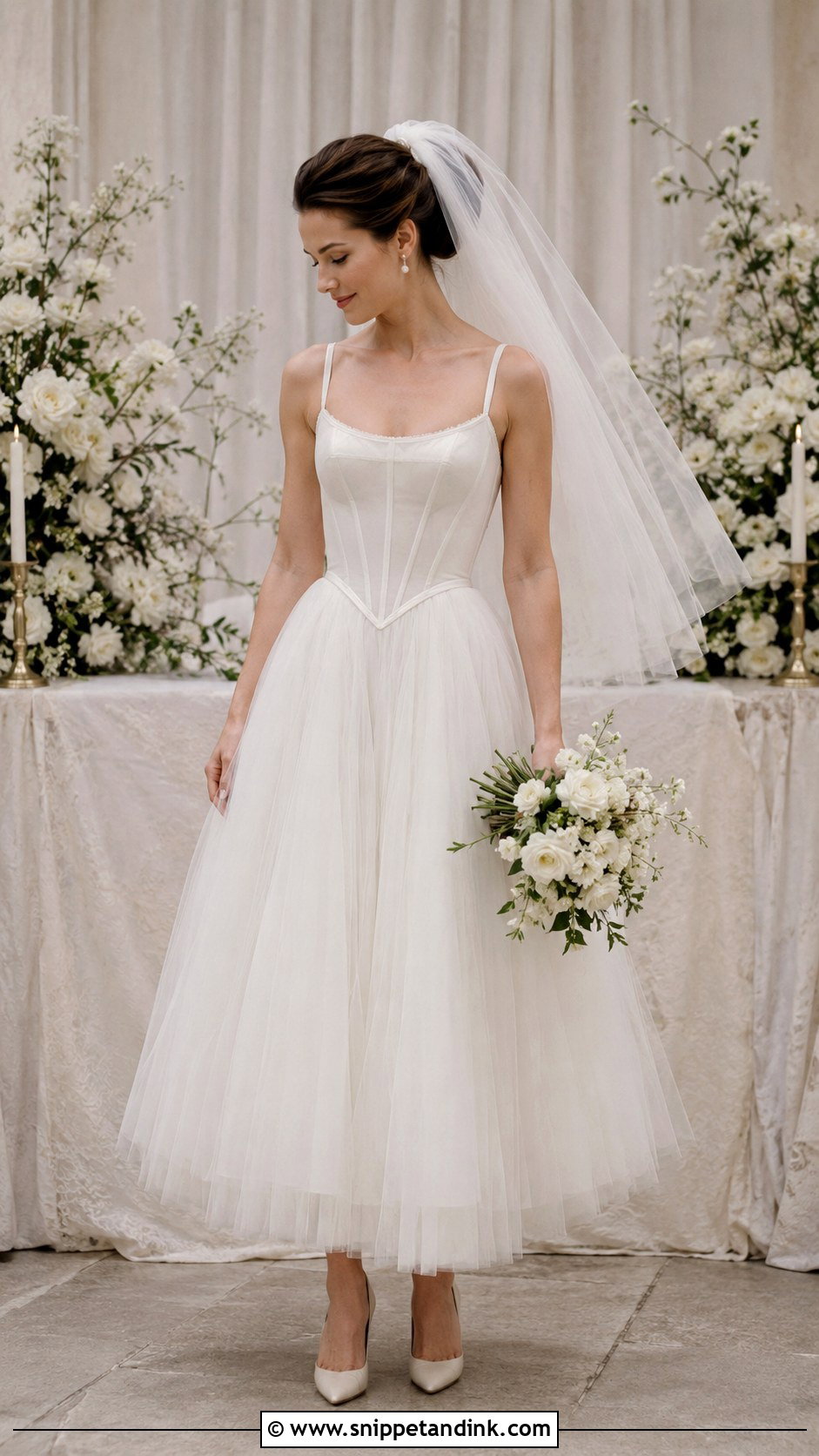 Dainty Basque Waist Wedding Dress - Snippet and Ink - 30 Dainty Wedding Dress Ideas