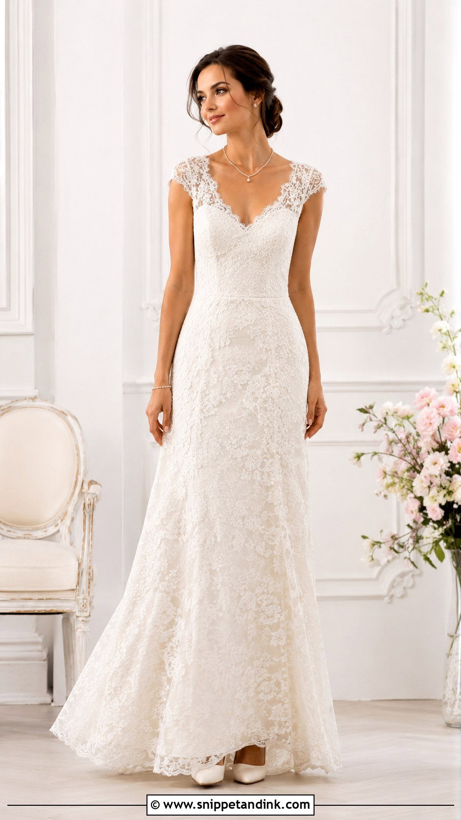 Dainty Cap Sleeve Wedding Dress - Snippet and Ink - 30 Dainty Wedding Dress Ideas