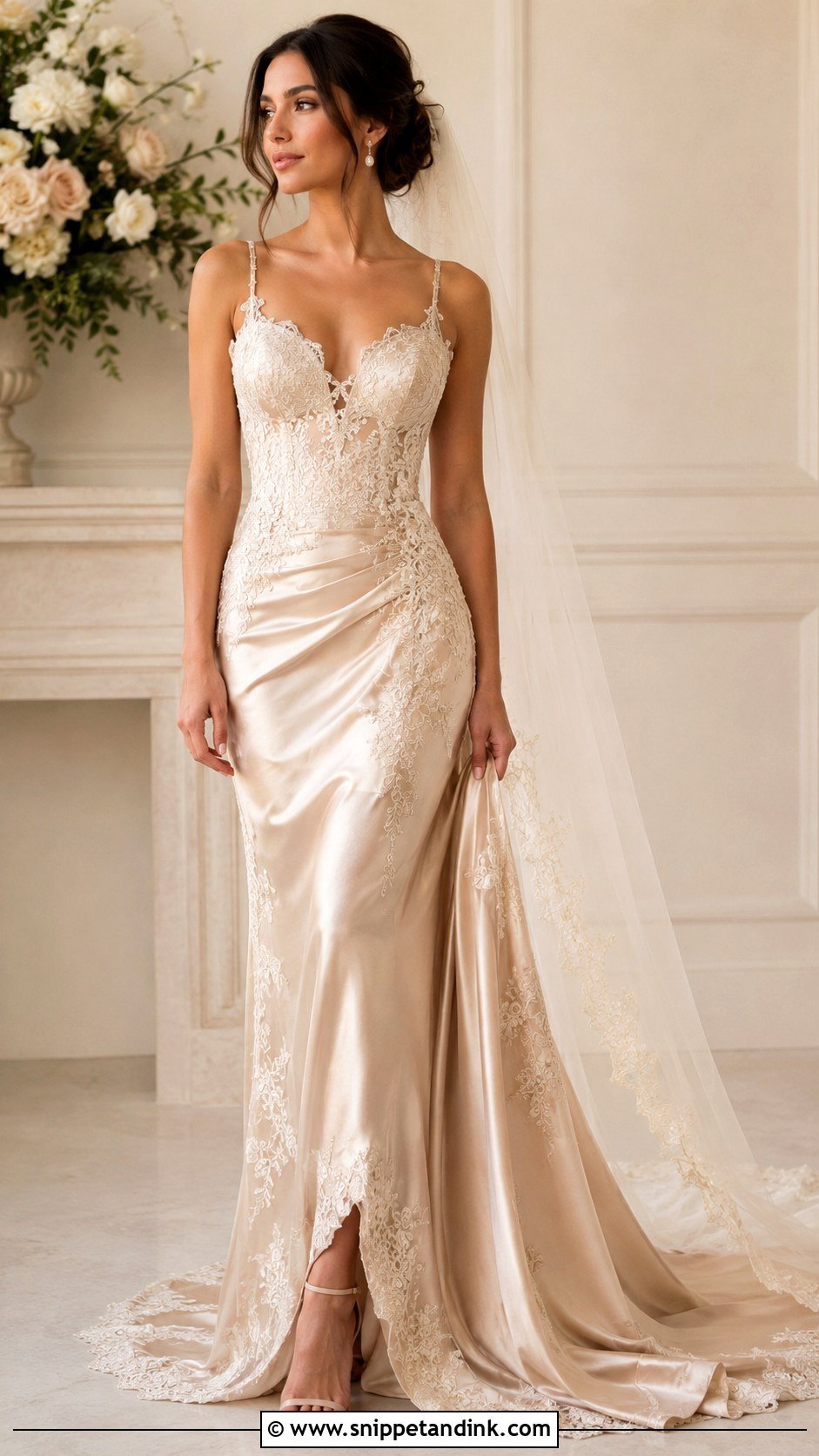 Dainty Champagne Wedding Dress - Snippet and Ink - 30 Dainty Wedding Dress Ideas