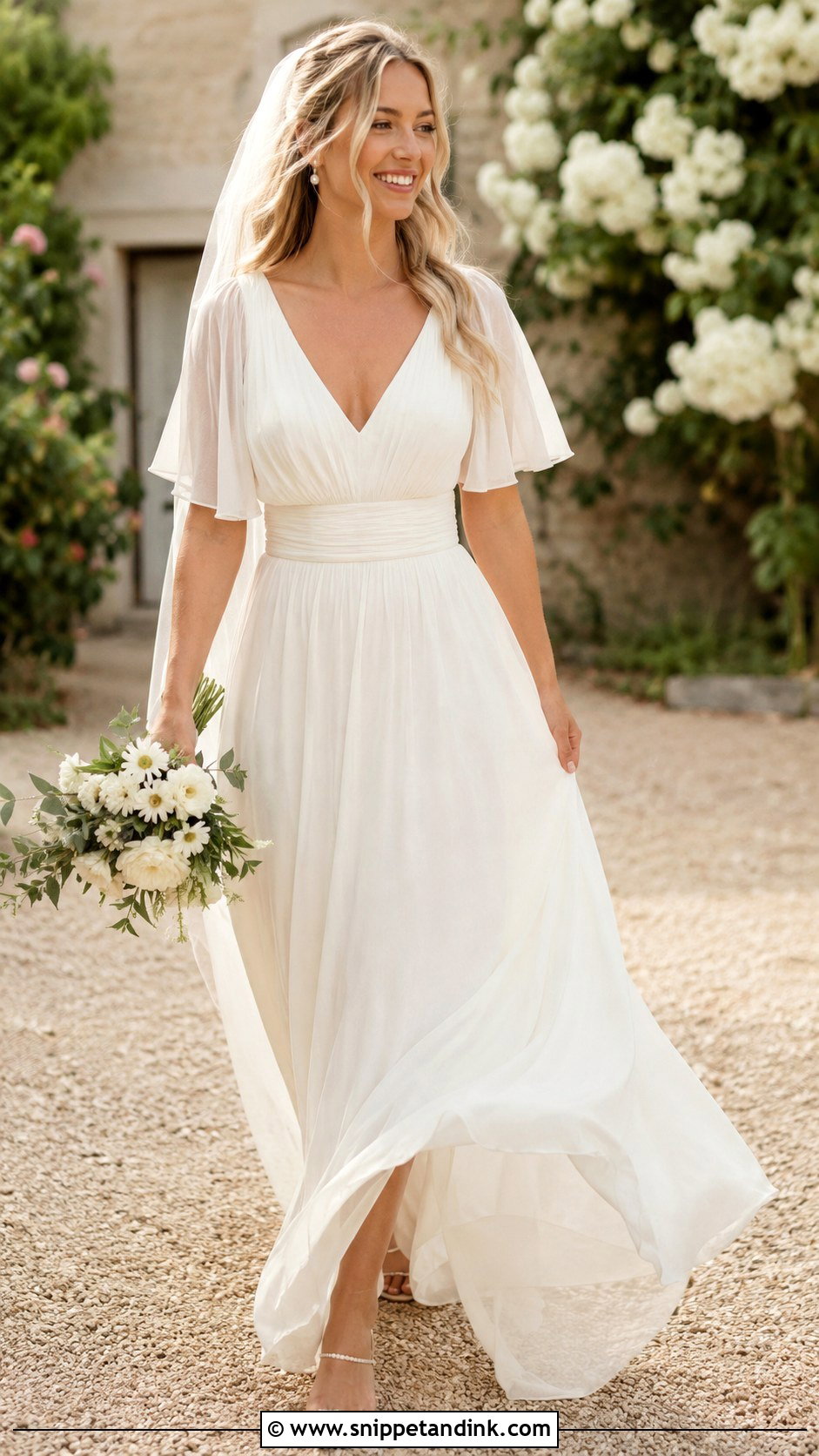 Dainty Chiffon Wedding Dress - Snippet and Ink - 30 Dainty Wedding Dress Ideas