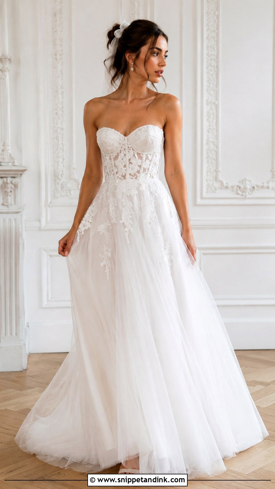 Dainty Corset Wedding Dress - Snippet and Ink - 30 Dainty Wedding Dress Ideas
