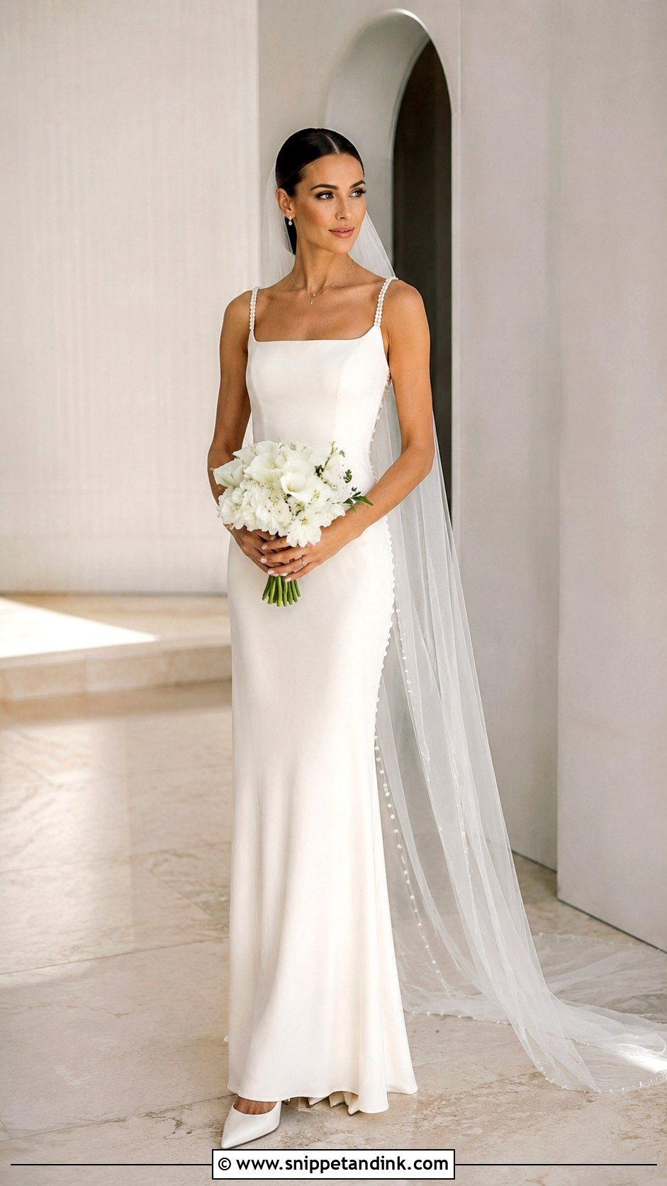 Dainty Crepe Wedding Dress - Snippet and Ink - 30 Dainty Wedding Dress Ideas