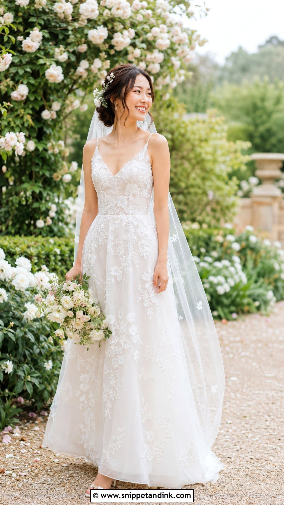 Dainty Floral Wedding Dress - Snippet and Ink - 30 Dainty Wedding Dress Ideas