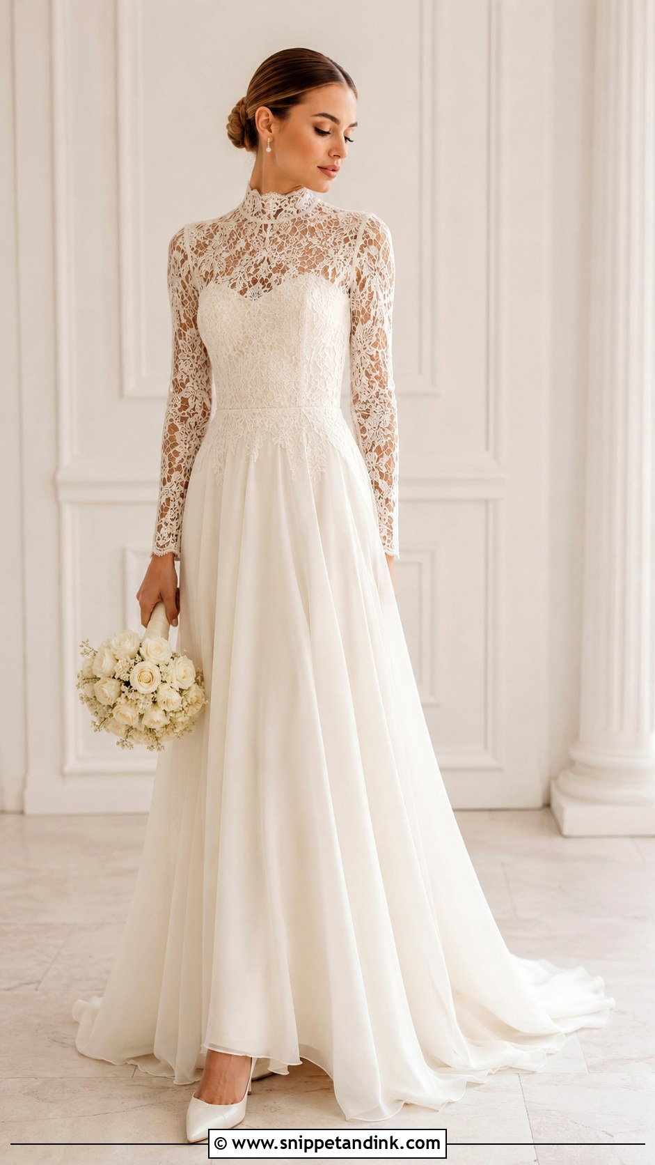 Dainty High Neck Wedding Dress - Snippet and Ink - 30 Dainty Wedding Dress Ideas