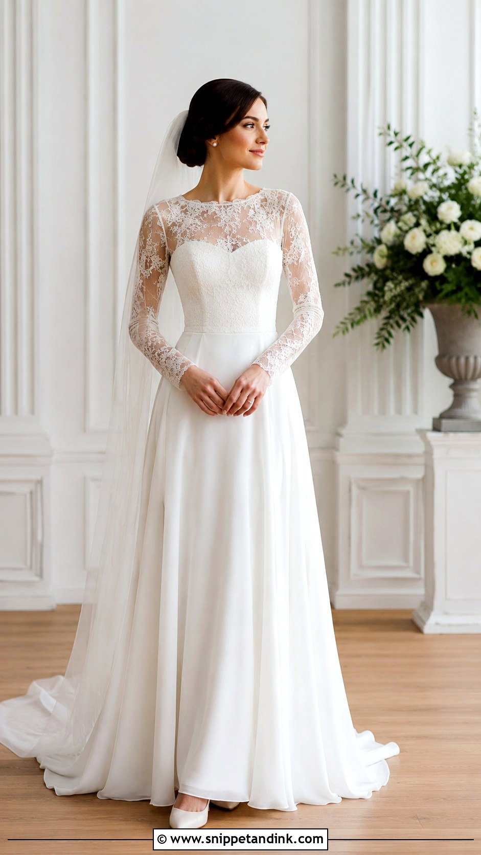 Dainty Long Sleeve Wedding Dress - Snippet and Ink - 30 Dainty Wedding Dress Ideas