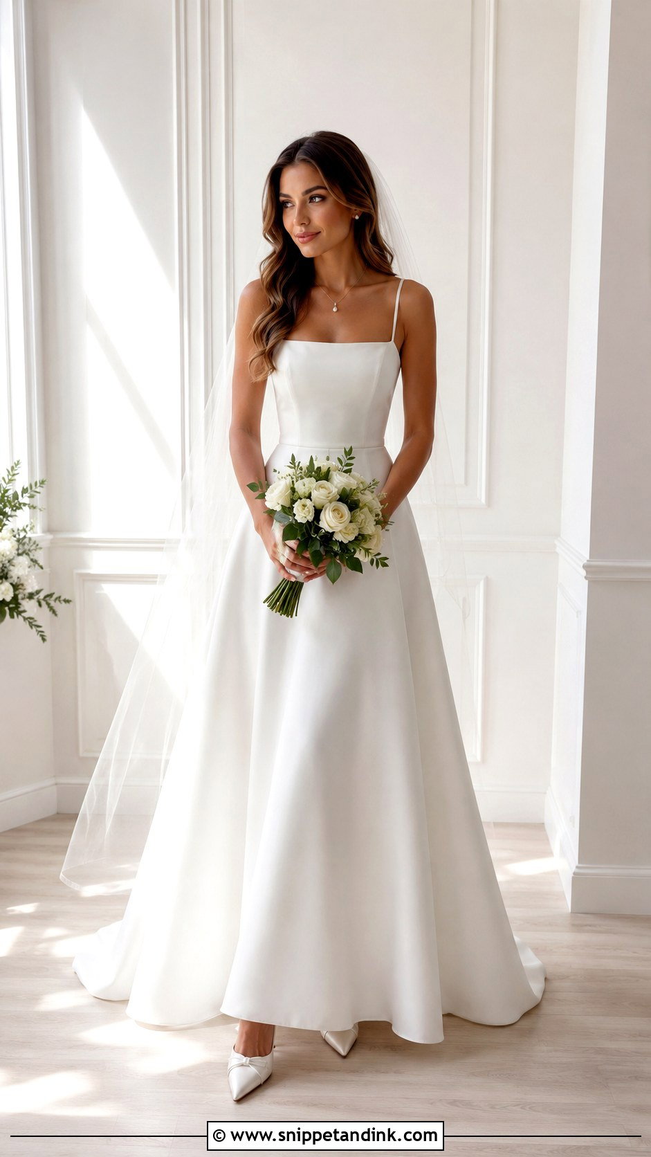 Dainty Square Neck Wedding Dress - Snippet and Ink - 30 Dainty Wedding Dress Ideas