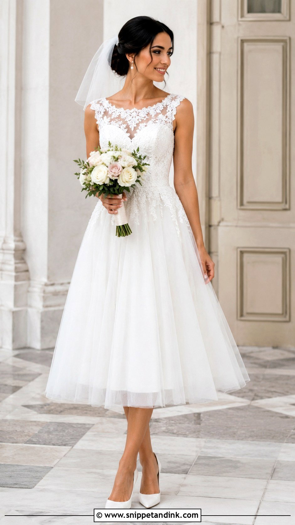 Dainty Tea Length Wedding Dress - Snippet and Ink - 30 Dainty Wedding Dress Ideas