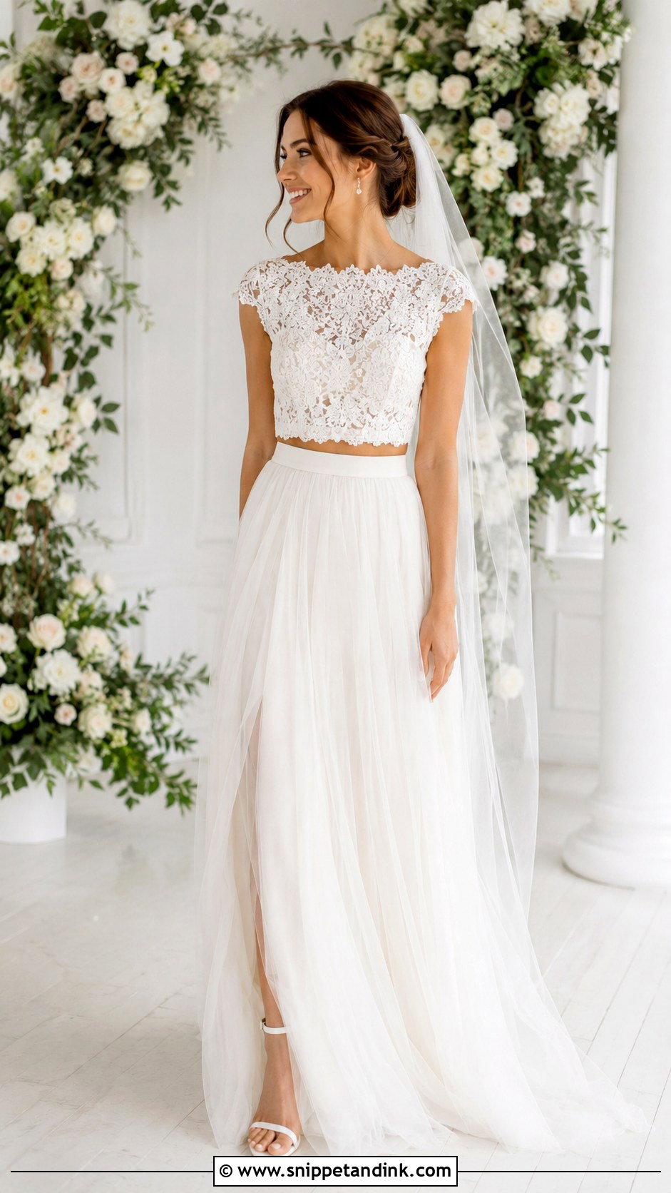 Dainty Two Piece Wedding Dress - Snippet and Ink - 30 Dainty Wedding Dress Ideas