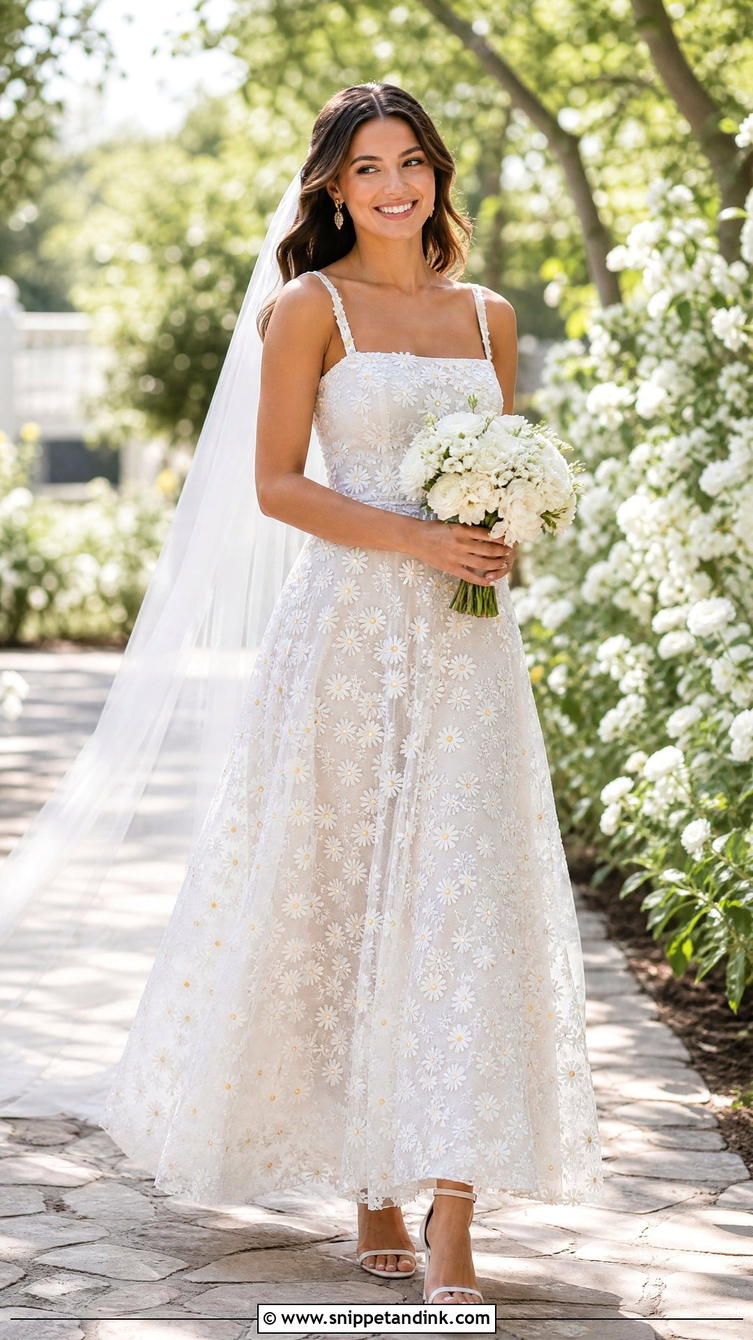 Daisy Embroidered Wedding Dress - Snippet and Ink - 20 Wedding Dress Flowers Embroidery