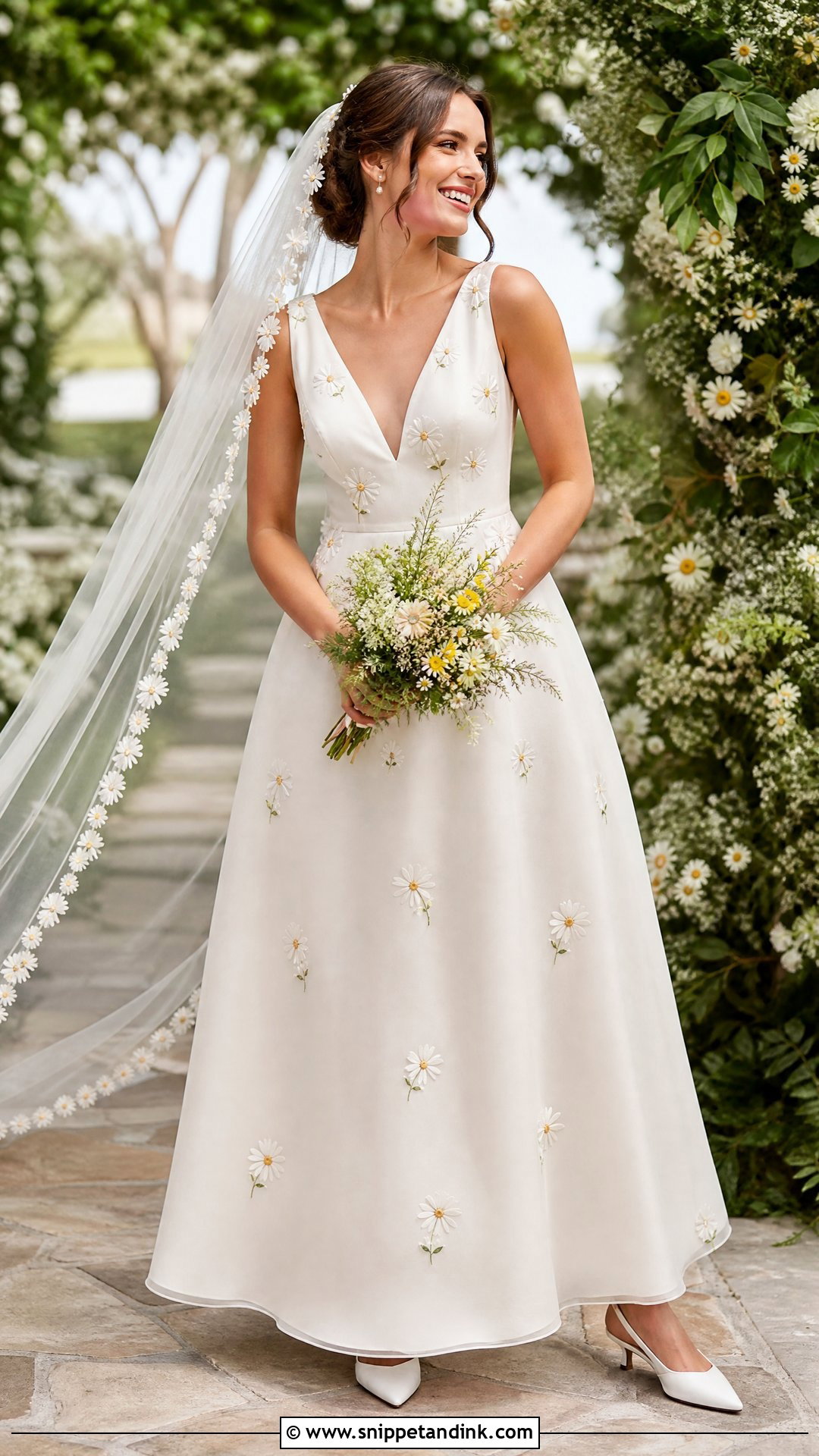 Daisy Floral Wedding Dress - Snippet and Ink - 25 Flowers Wedding Dresses