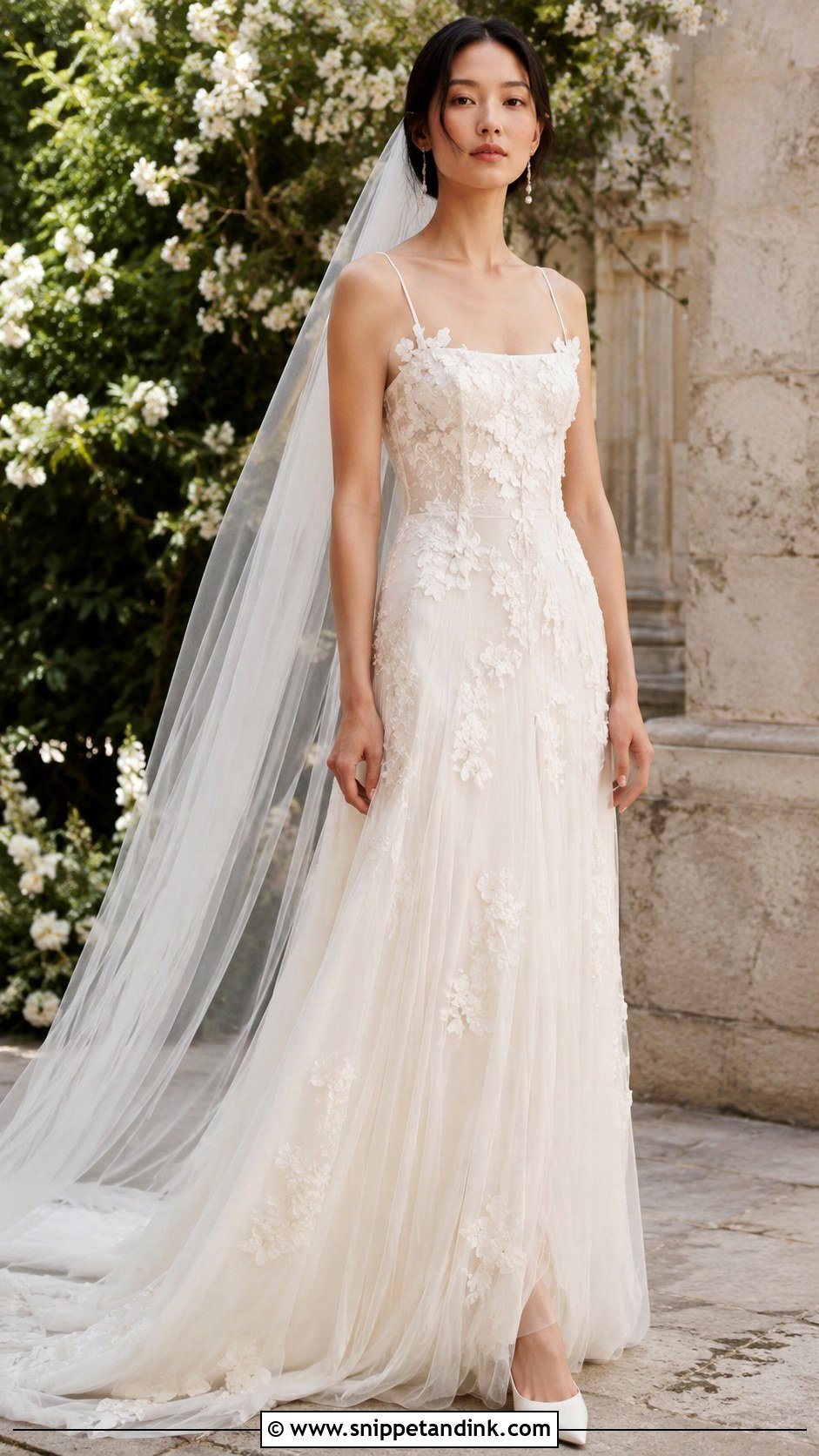 Danielle Frankel Floral Applique Wedding Dress - Snippet and Ink - 25 Danielle Frankel Wedding Dress Ideas