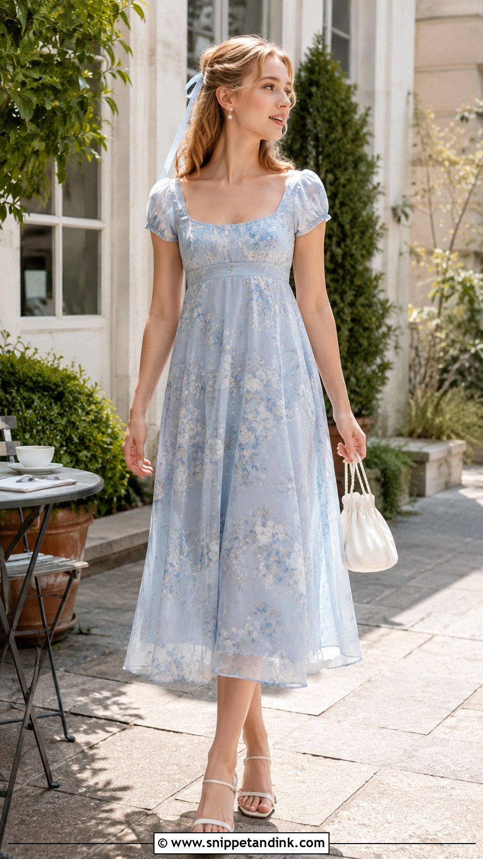 Daphne Bridgerton Blue Floral Dress - Snippet and Ink - 25 Daphne Bridgerton Dress Ideas