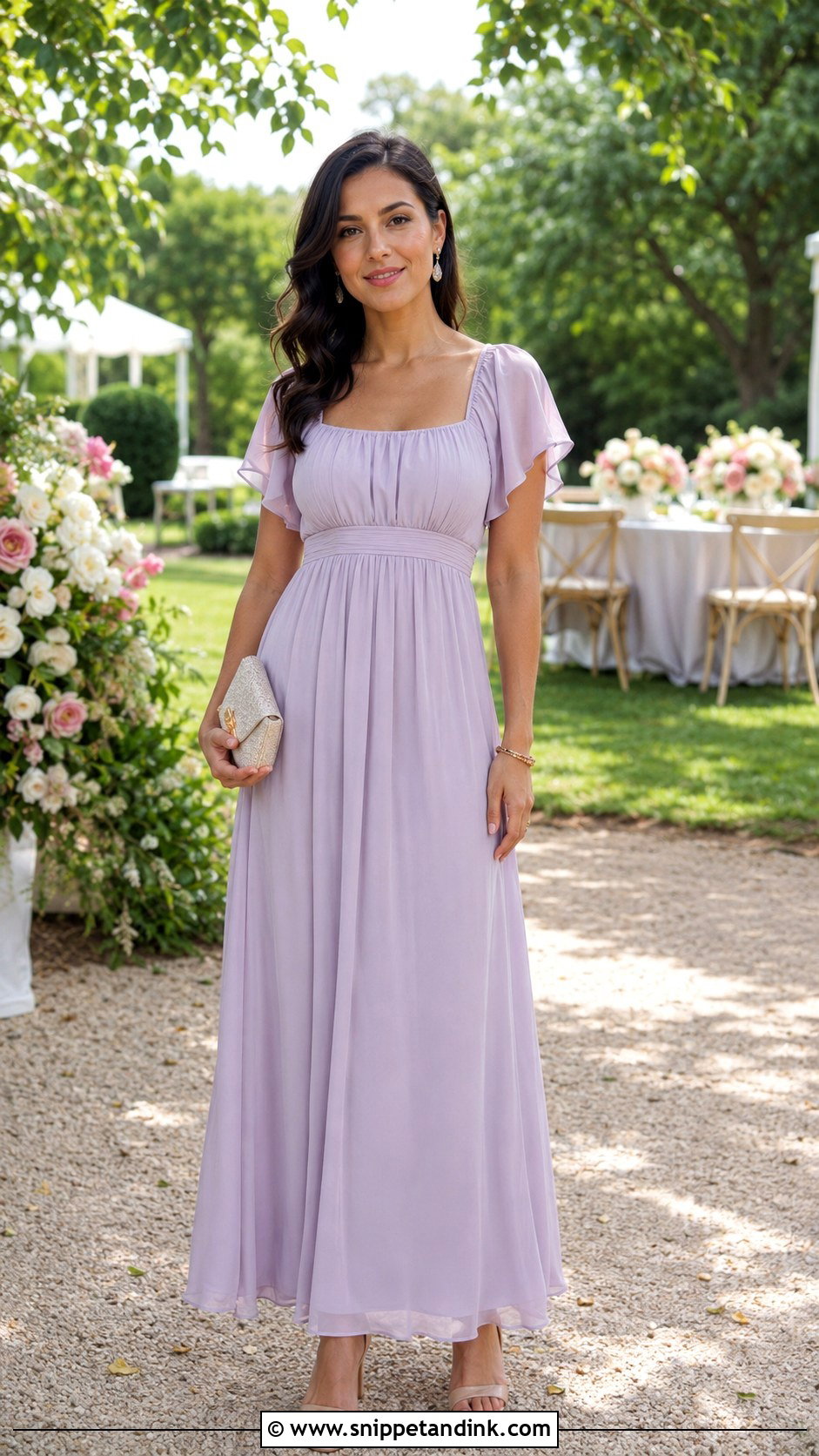 Daphne Bridgerton Chiffon Maxi Dress - Snippet and Ink - 25 Daphne Bridgerton Dress Ideas