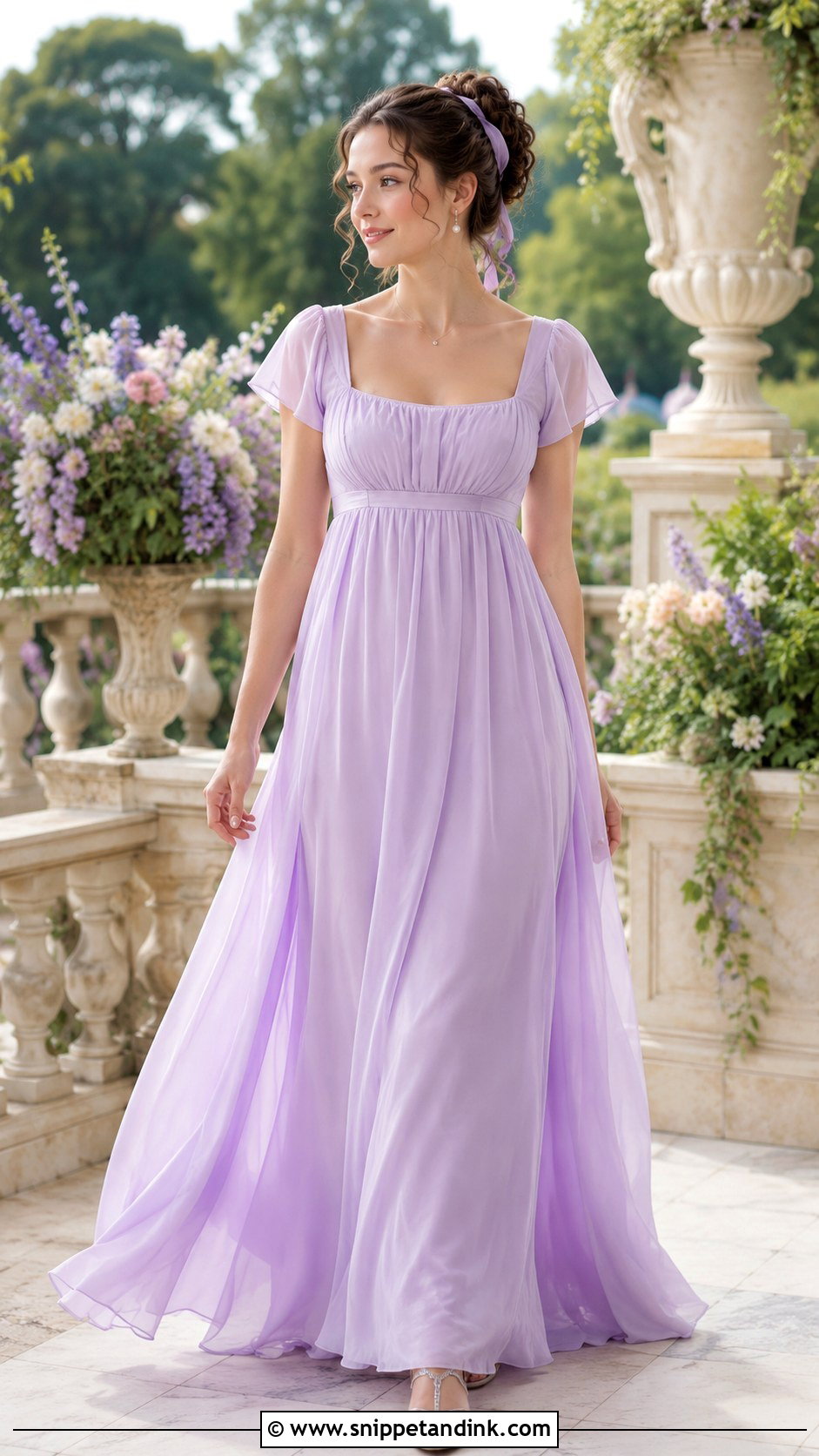Daphne Bridgerton Lavender Regency Dress - Snippet and Ink - 25 Daphne Bridgerton Dress Ideas