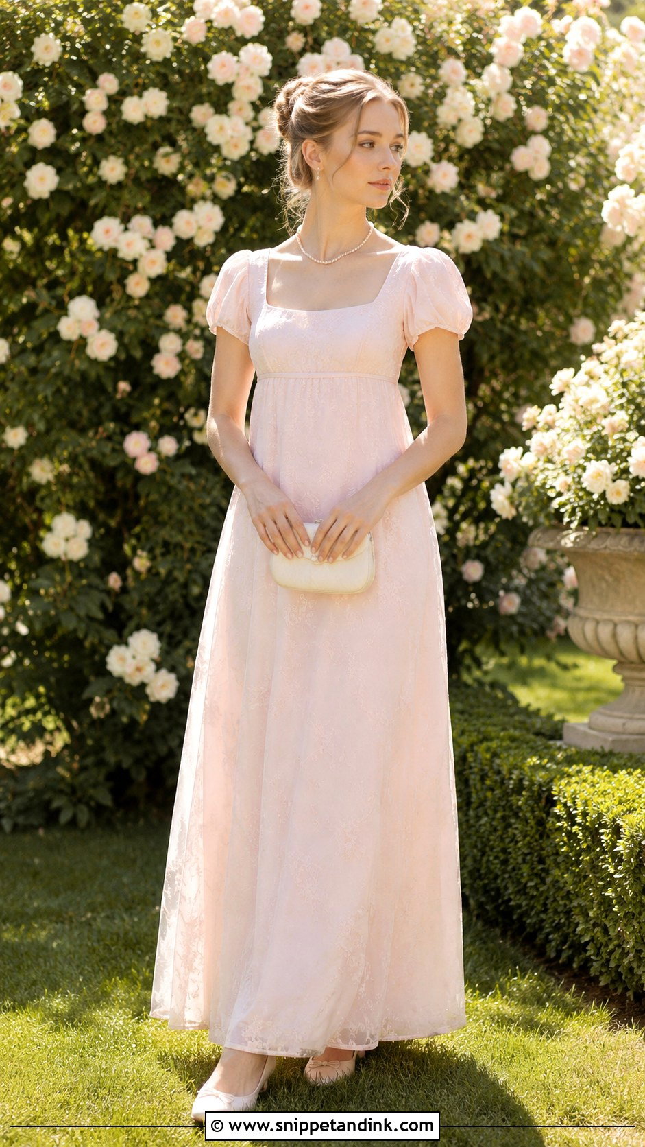 Daphne Bridgerton Puff Sleeve Maxi Dress - Snippet and Ink - 25 Daphne Bridgerton Dress Ideas