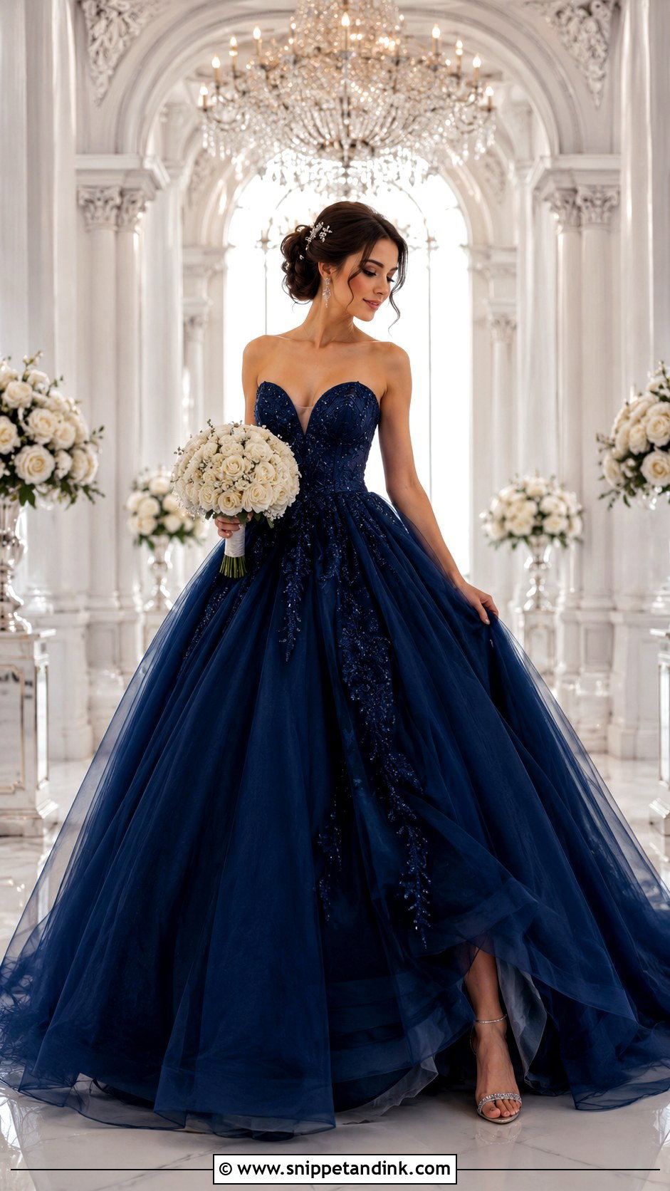 Dark Blue Ball Gown Wedding Dress - Snippet and Ink - 25 Dark Blue Wedding Dress Ideas