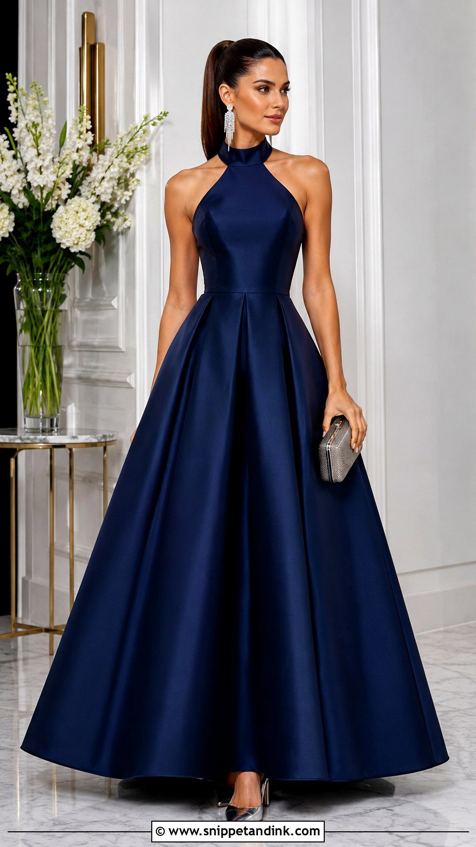 Dark Blue Halter Ball Gown - Snippet and Ink - 20 Ball Gown Blue Ideas