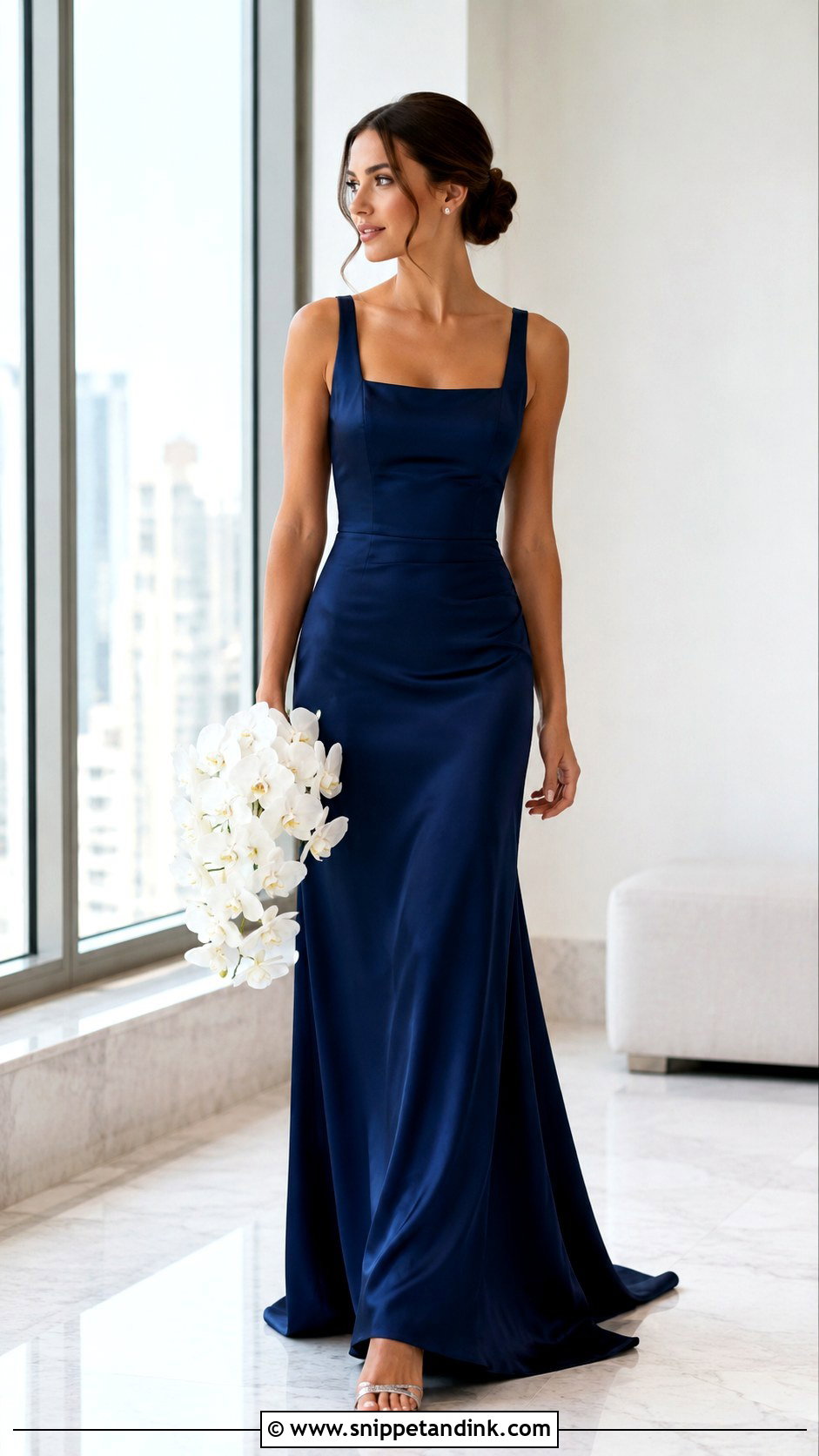 Dark Blue Satin Wedding Dress - Snippet and Ink - 25 Dark Blue Wedding Dress Ideas