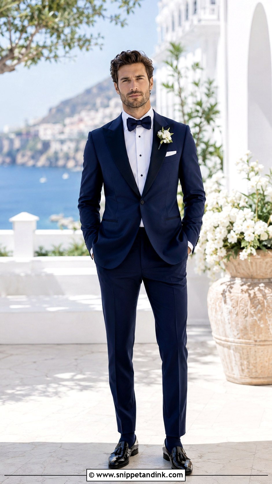 Dark Blue Tuxedo for a Summer Wedding - Snippet and Ink - 20 Dark Blue Tuxedo Wedding Ideas