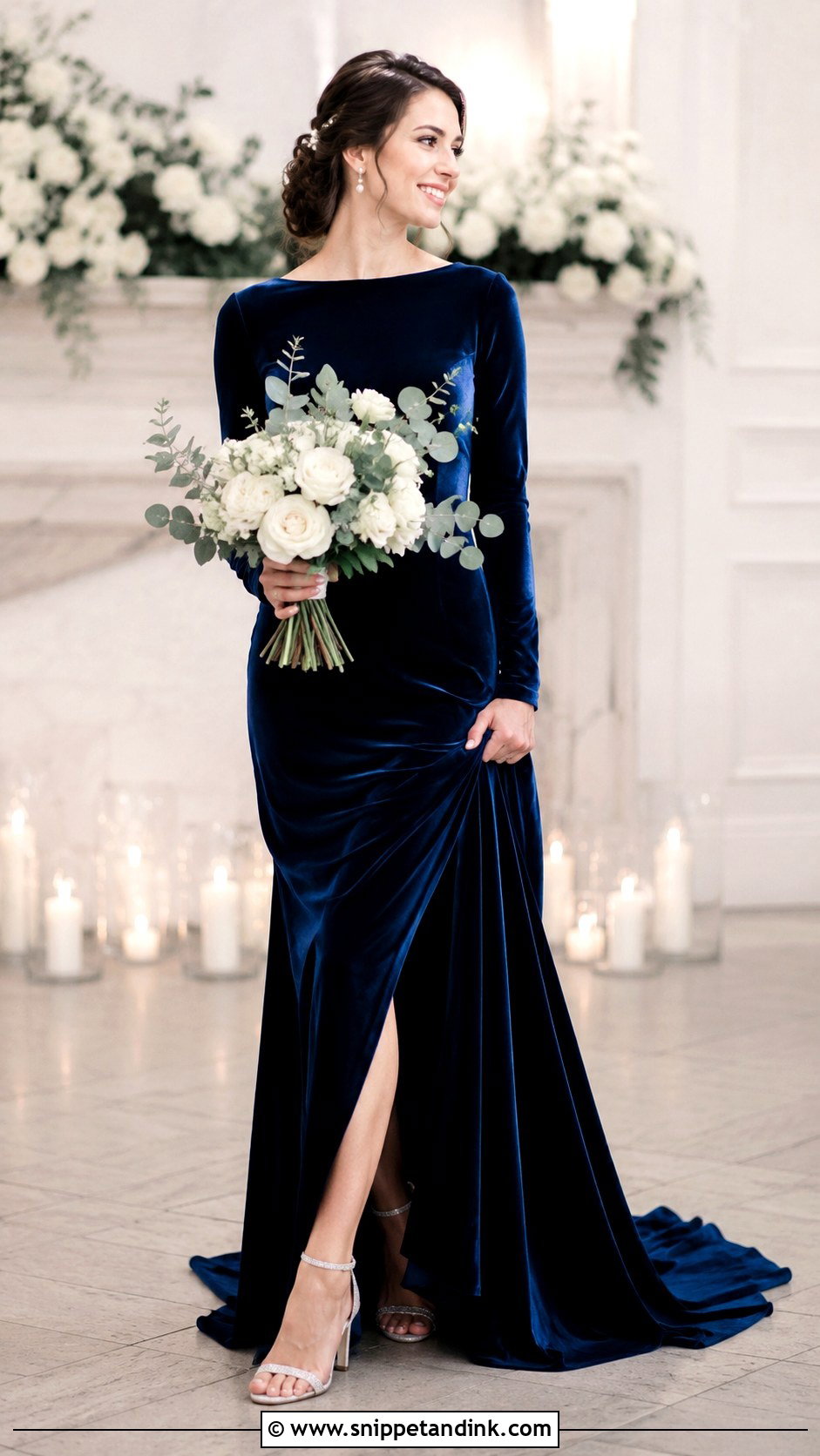 Dark Blue Velvet Wedding Dress - Snippet and Ink - 25 Dark Blue Wedding Dress Ideas